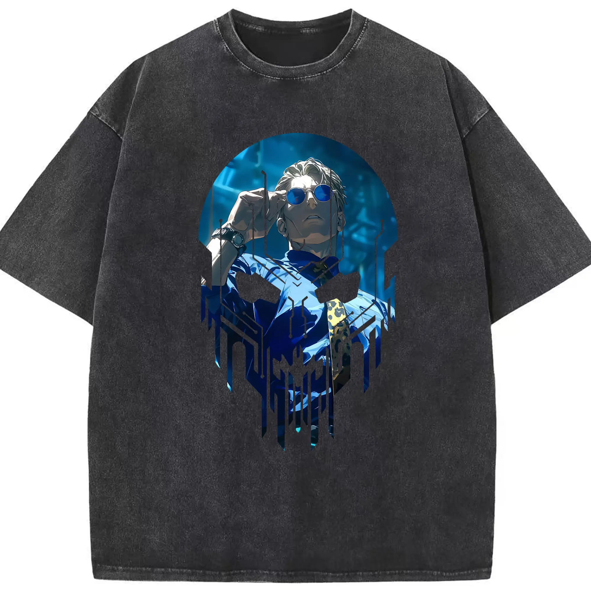 呪術廻戦 グッズ,七海 建人 - 綿100％ ヴィンテージ風 半袖Tシャツ ・ フロントプリント ・ 柔らか肌触り ・ 通気性 快適 ・ スポーツ カジュアル 外出用