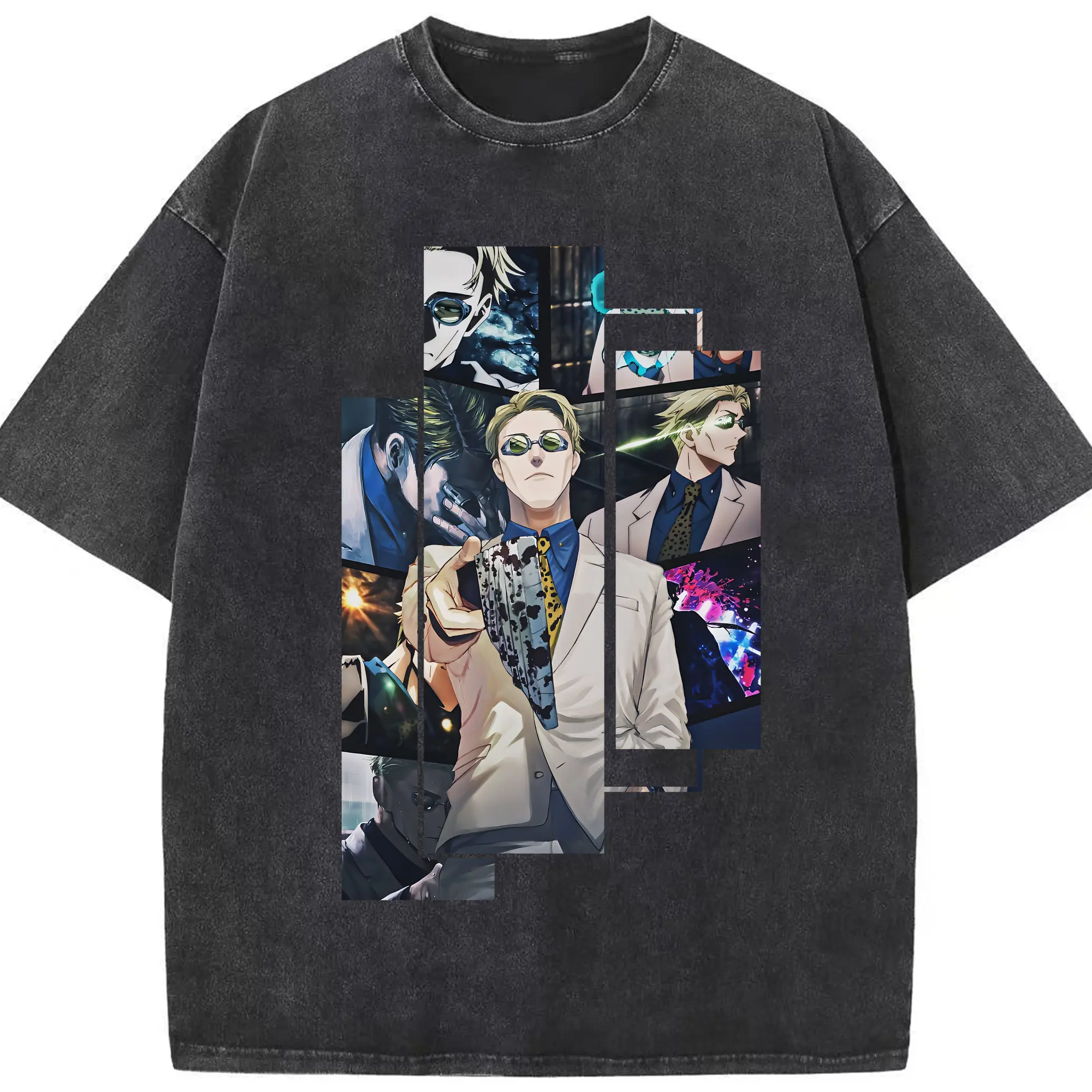 呪術廻戦 グッズ,七海 建人 - 綿100％ ヴィンテージ風 半袖Tシャツ ・ フロントプリント ・ 柔らか肌触り ・ 通気性 快適 ・ スポーツ カジュアル 外出用