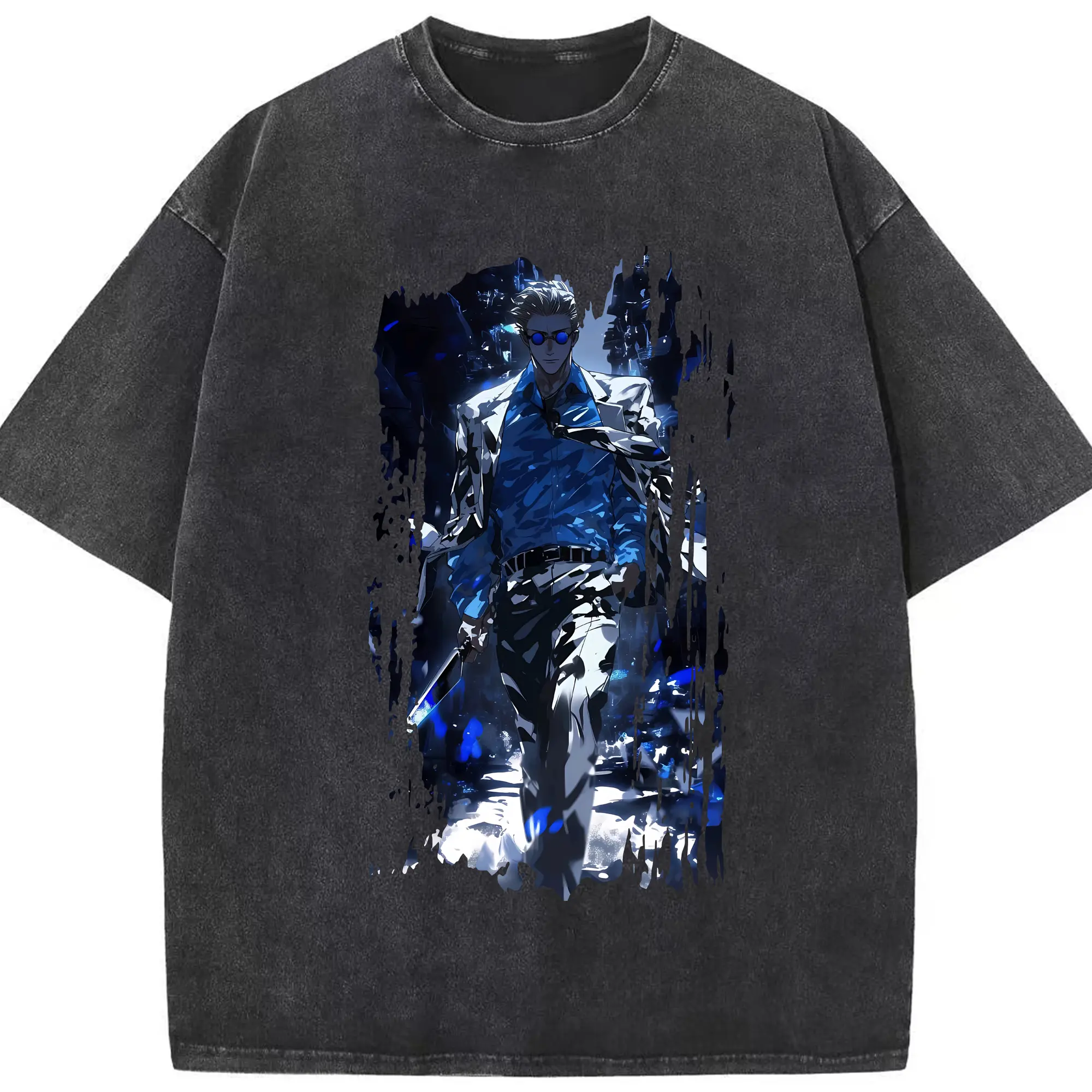 呪術廻戦 グッズ,七海 建人 - 綿100％ ヴィンテージ風 半袖Tシャツ ・ フロントプリント ・ 柔らか肌触り ・ 通気性 快適 ・ スポーツ カジュアル 外出用