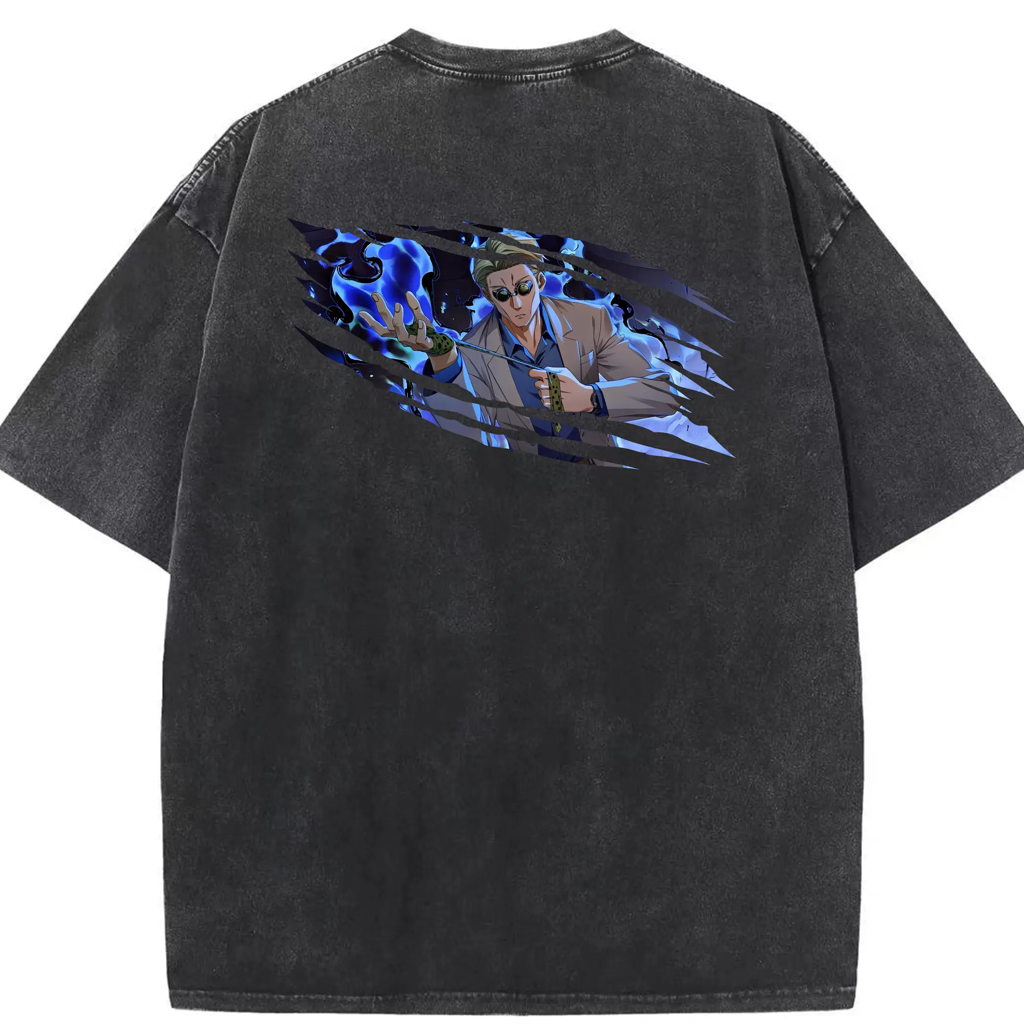 呪術廻戦 グッズ,七海 建人 - 綿100％ ヴィンテージ風 半袖Tシャツ ・ 背面プリント ・ 柔らか肌触り ・ 通気性 快適 ・ スポーツ カジュアル 外出用