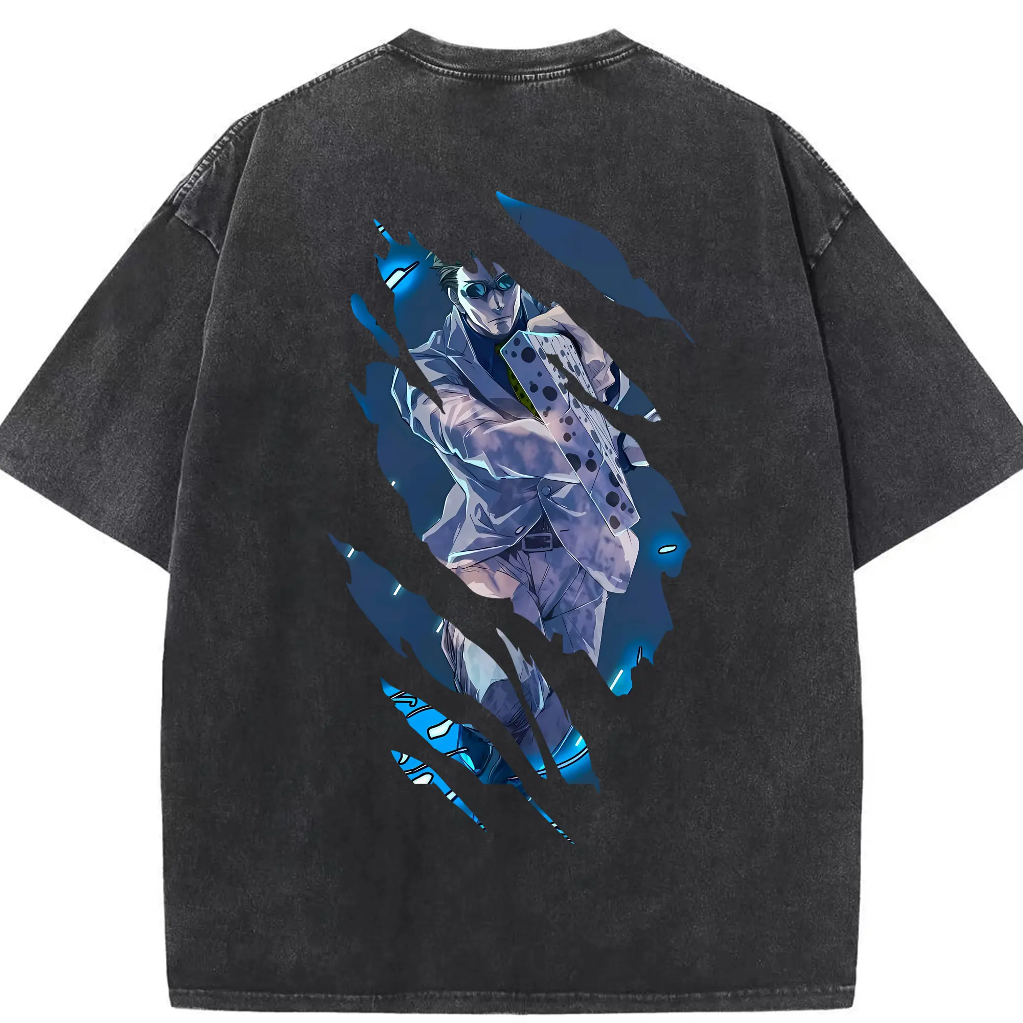 呪術廻戦 グッズ,七海 建人 - 綿100％ ヴィンテージ風 半袖Tシャツ ・ 背面プリント ・ 柔らか肌触り ・ 通気性 快適 ・ スポーツ カジュアル 外出用