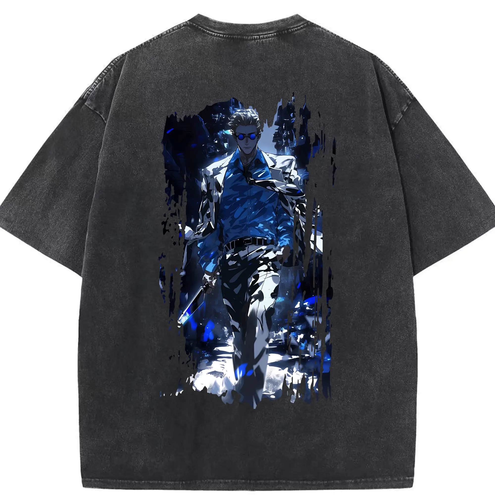 呪術廻戦 グッズ,七海 建人 - 綿100％ ヴィンテージ風 半袖Tシャツ ・ 背面プリント ・ 柔らか肌触り ・ 通気性 快適 ・ スポーツ カジュアル 外出用