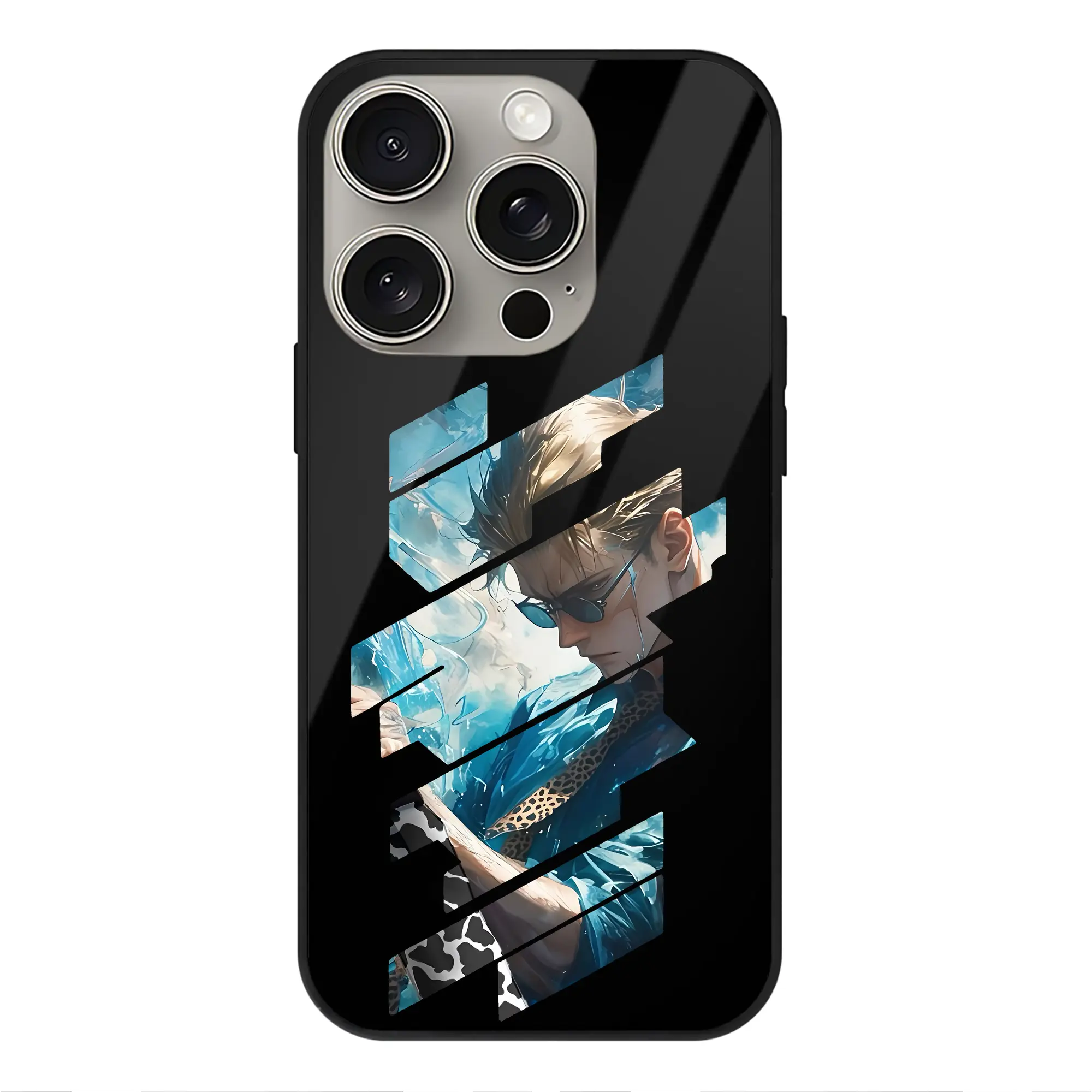 呪術廻戦 グッズ,七海 建人 - IPhone15Pro対応 ・ スマホケース ・ 背面ガラス ・ TPU+強化ガラス ・ 耐衝撃 ・ 黄変防止 ・ ワイヤレス充電対応 ・ 3D立体ボタン