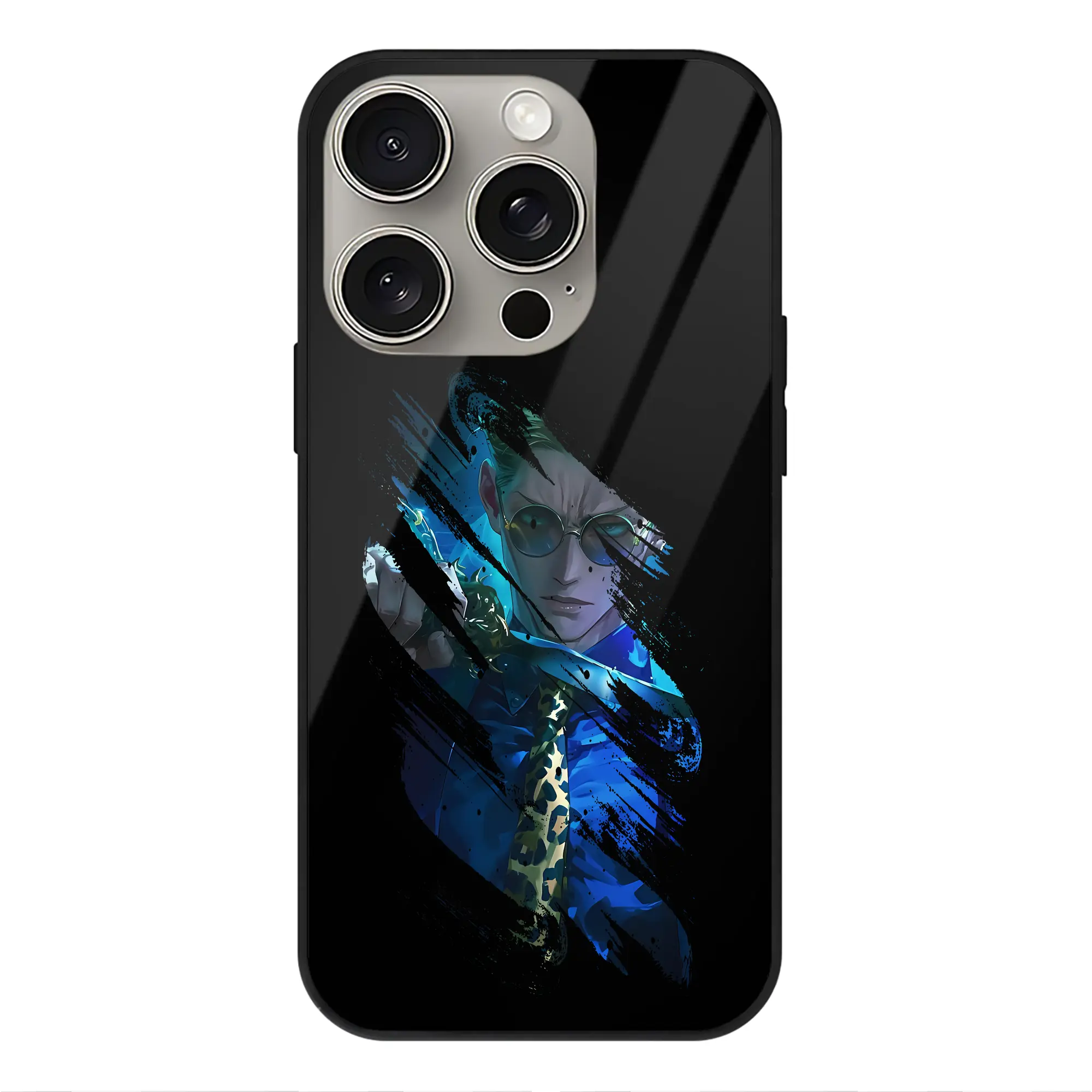 呪術廻戦 グッズ,七海 建人 - IPhone15Pro対応 ・ スマホケース ・ 背面ガラス ・ TPU+強化ガラス ・ 耐衝撃 ・ 黄変防止 ・ ワイヤレス充電対応 ・ 3D立体ボタン