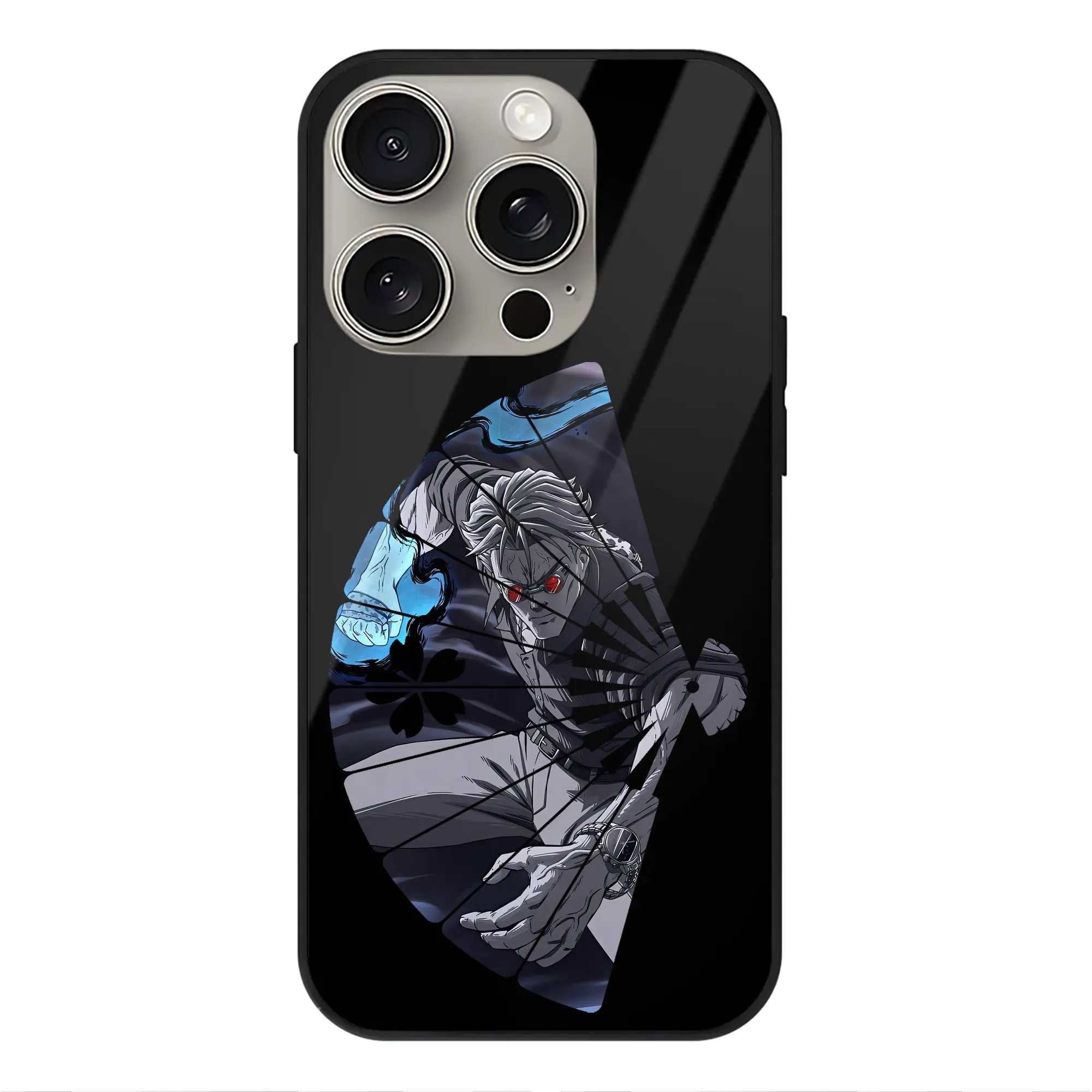 呪術廻戦 グッズ,七海 建人 - IPhone15Pro対応 ・ スマホケース ・ 背面ガラス ・ TPU+強化ガラス ・ 耐衝撃 ・ 黄変防止 ・ ワイヤレス充電対応 ・ 3D立体ボタン