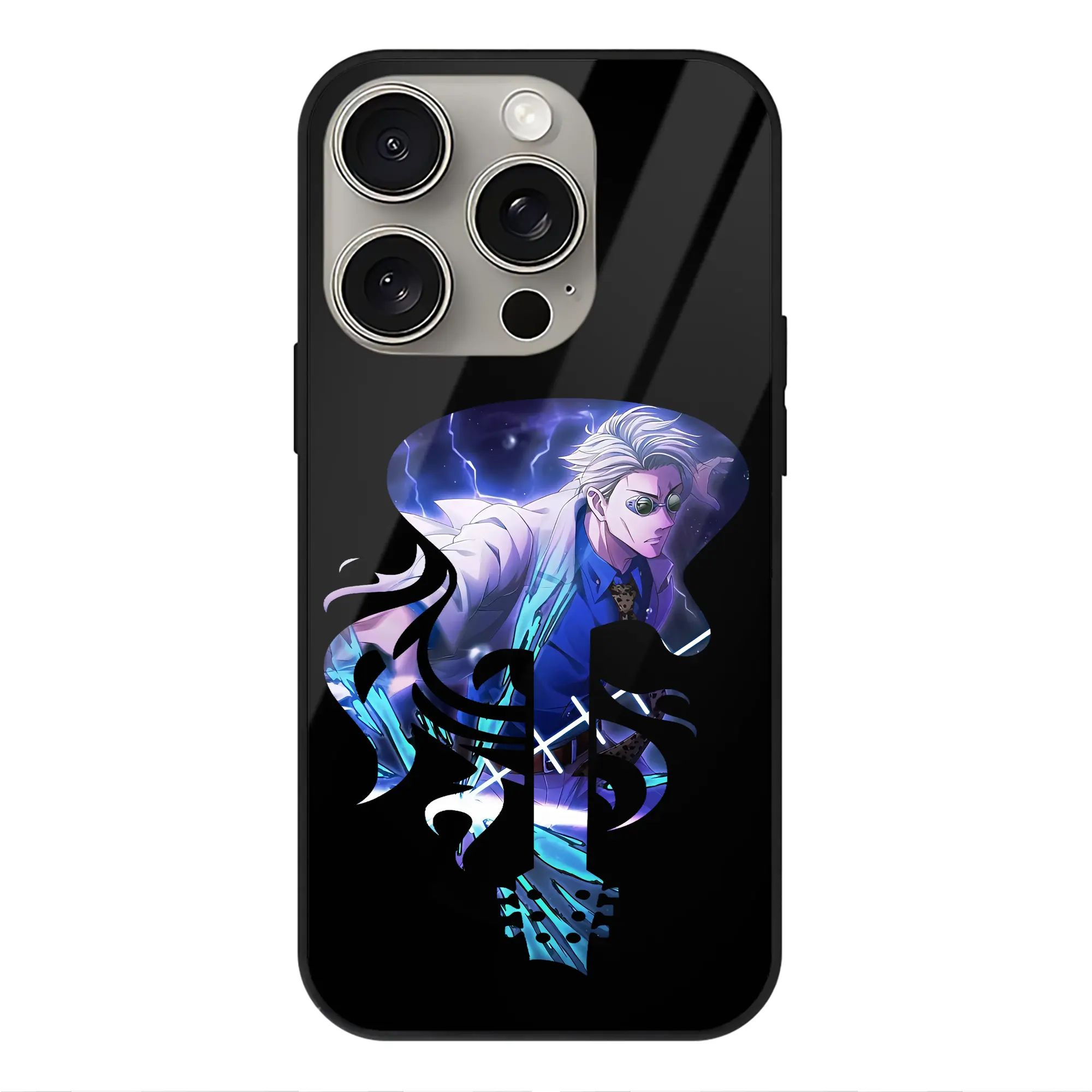 呪術廻戦 グッズ,七海 建人 - IPhone15Pro対応 ・ スマホケース ・ 背面ガラス ・ TPU+強化ガラス ・ 耐衝撃 ・ 黄変防止 ・ ワイヤレス充電対応 ・ 3D立体ボタン