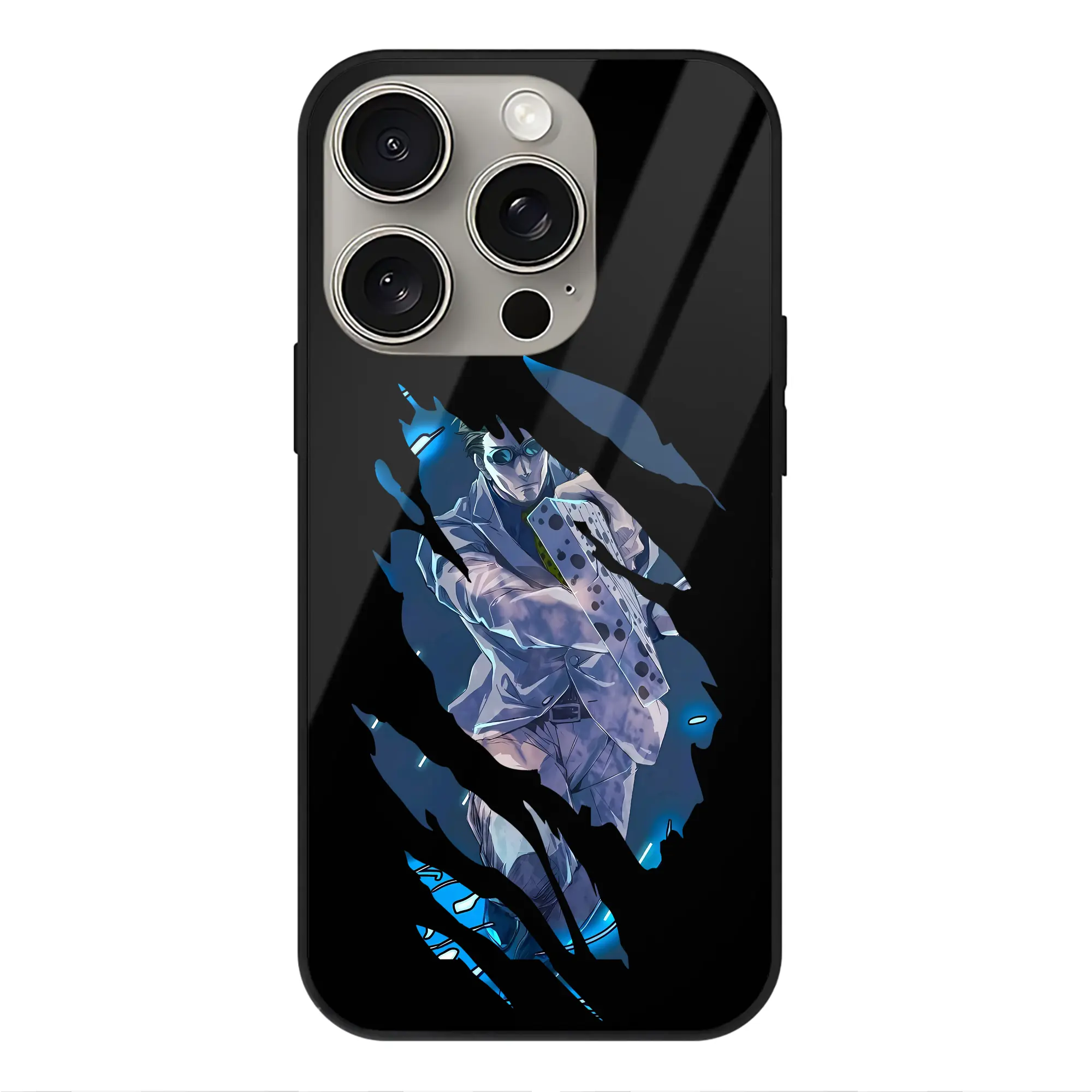 呪術廻戦 グッズ,七海 建人 - IPhone15Pro対応 ・ スマホケース ・ 背面ガラス ・ TPU+強化ガラス ・ 耐衝撃 ・ 黄変防止 ・ ワイヤレス充電対応 ・ 3D立体ボタン