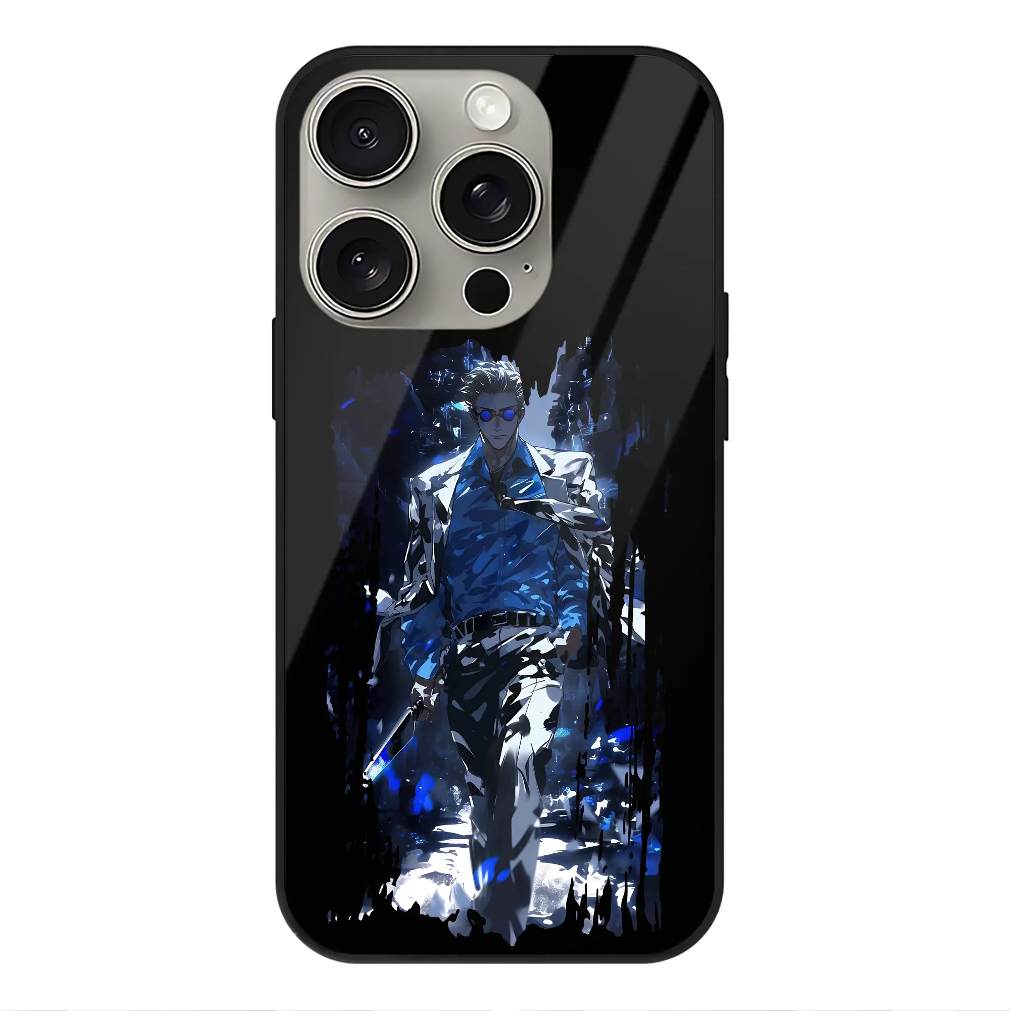 呪術廻戦 グッズ,七海 建人 - IPhone15Pro対応 ・ スマホケース ・ 背面ガラス ・ TPU+強化ガラス ・ 耐衝撃 ・ 黄変防止 ・ ワイヤレス充電対応 ・ 3D立体ボタン