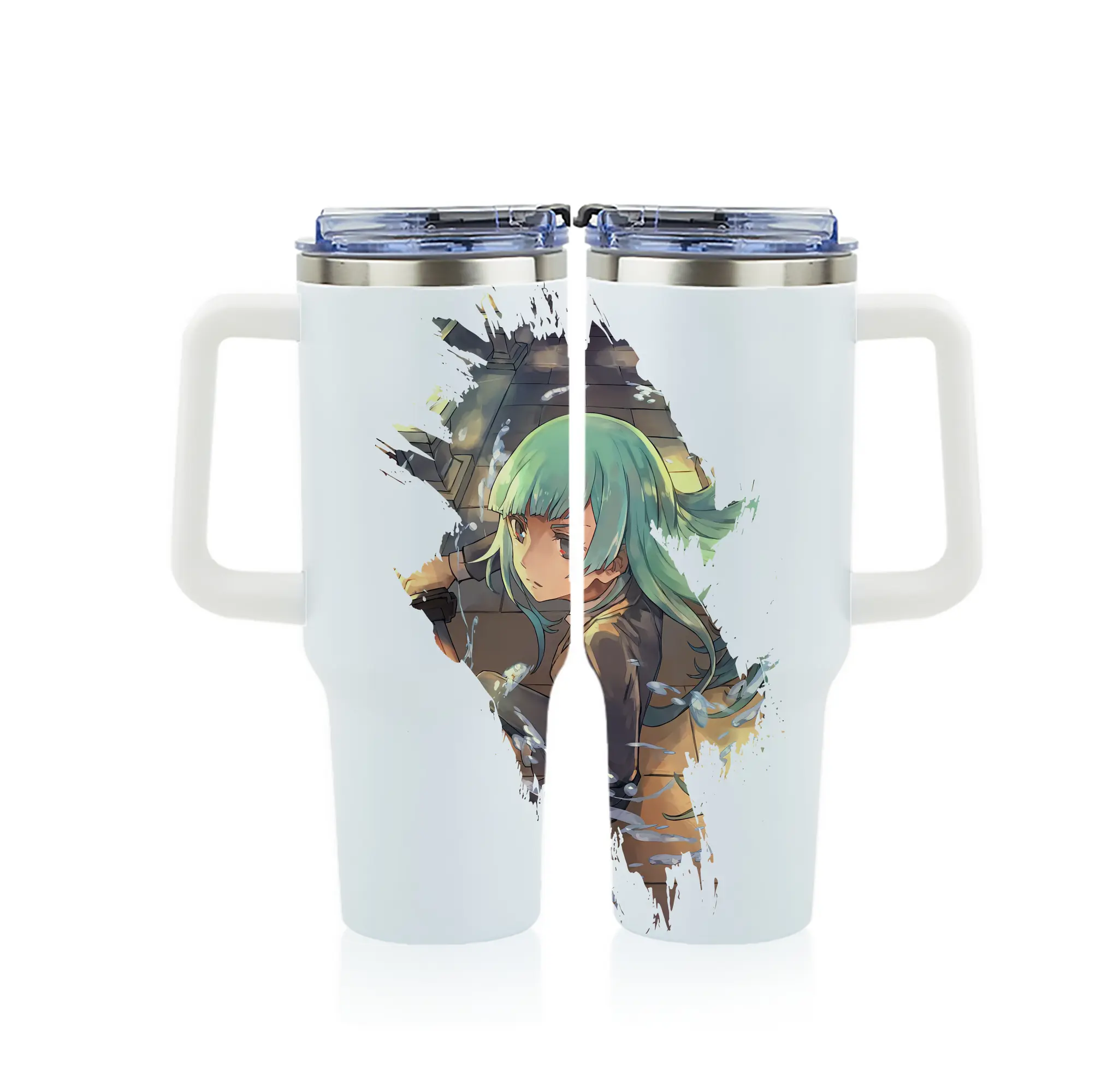 呪術廻戦 グッズ,三輪 霞 - 1200mL フルプリント車用タンブラー ・ 304ステンレス 内側 ・ 201ステンレス 外側 ・ 保温 保冷 ・ 通勤 ドライブ アウトドア用