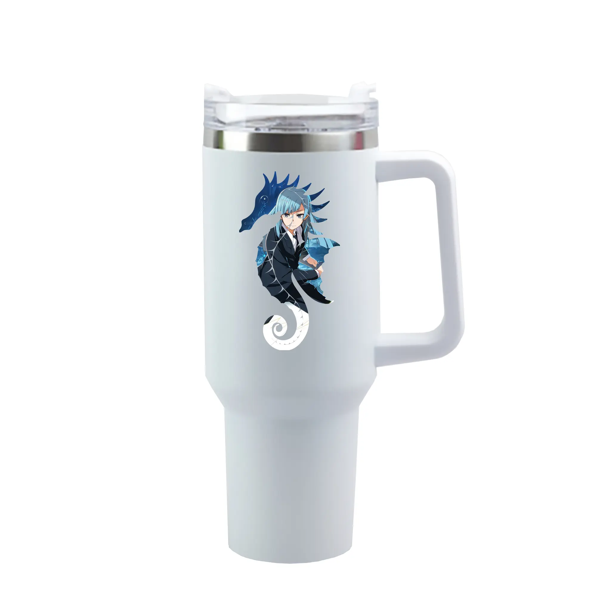 呪術廻戦 グッズ,三輪 霞 - 1200mL 車用タンブラー ・ クリスタルステッカー ・ 304ステンレス 内側 ・ 201ステンレス 外側 ・ 保温 保冷 ・ ハンドル＆ストロー付き ・ 通勤 ドライブ アウトドア用