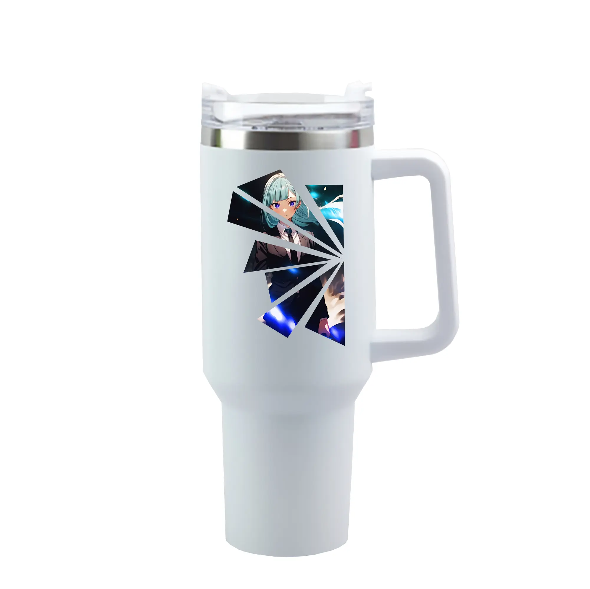 呪術廻戦 グッズ,三輪 霞 - 1200mL 車用タンブラー ・ クリスタルステッカー ・ 304ステンレス 内側 ・ 201ステンレス 外側 ・ 保温 保冷 ・ ハンドル＆ストロー付き ・ 通勤 ドライブ アウトドア用