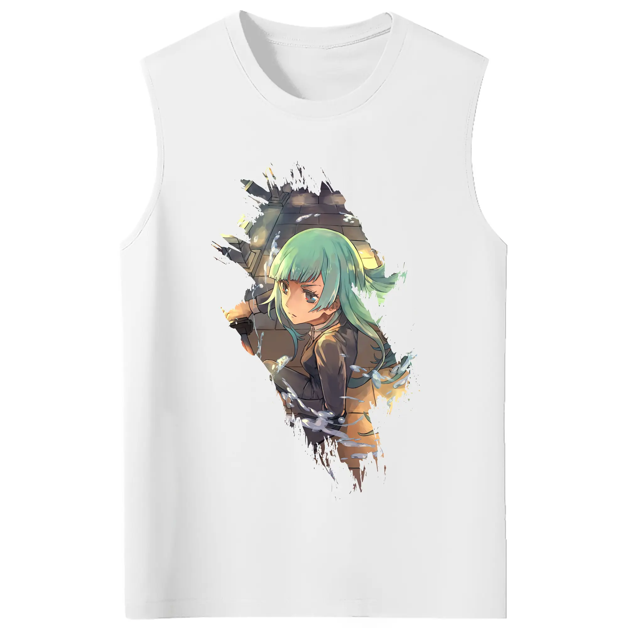 呪術廻戦 グッズ,三輪 霞 - コットン100％ タンクトップ ・ フロントプリント ・ タイトフィット ・ 快適 通気性 ・ スポーツ カジュアル 散歩用