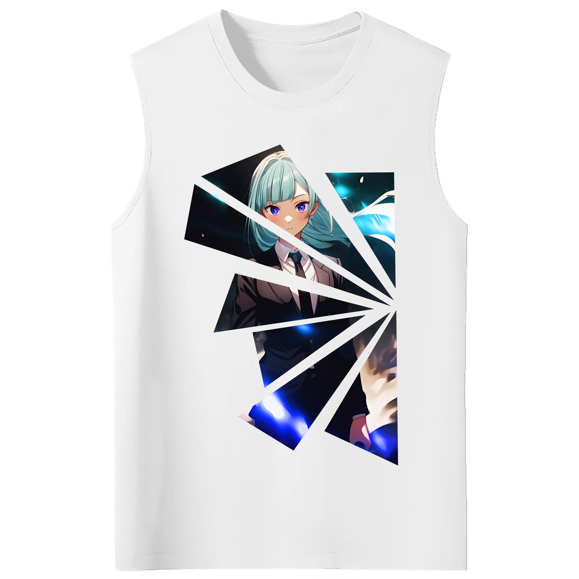 呪術廻戦 グッズ,三輪 霞 - コットン100％ タンクトップ ・ フロントプリント ・ タイトフィット ・ 快適 通気性 ・ スポーツ カジュアル 散歩用