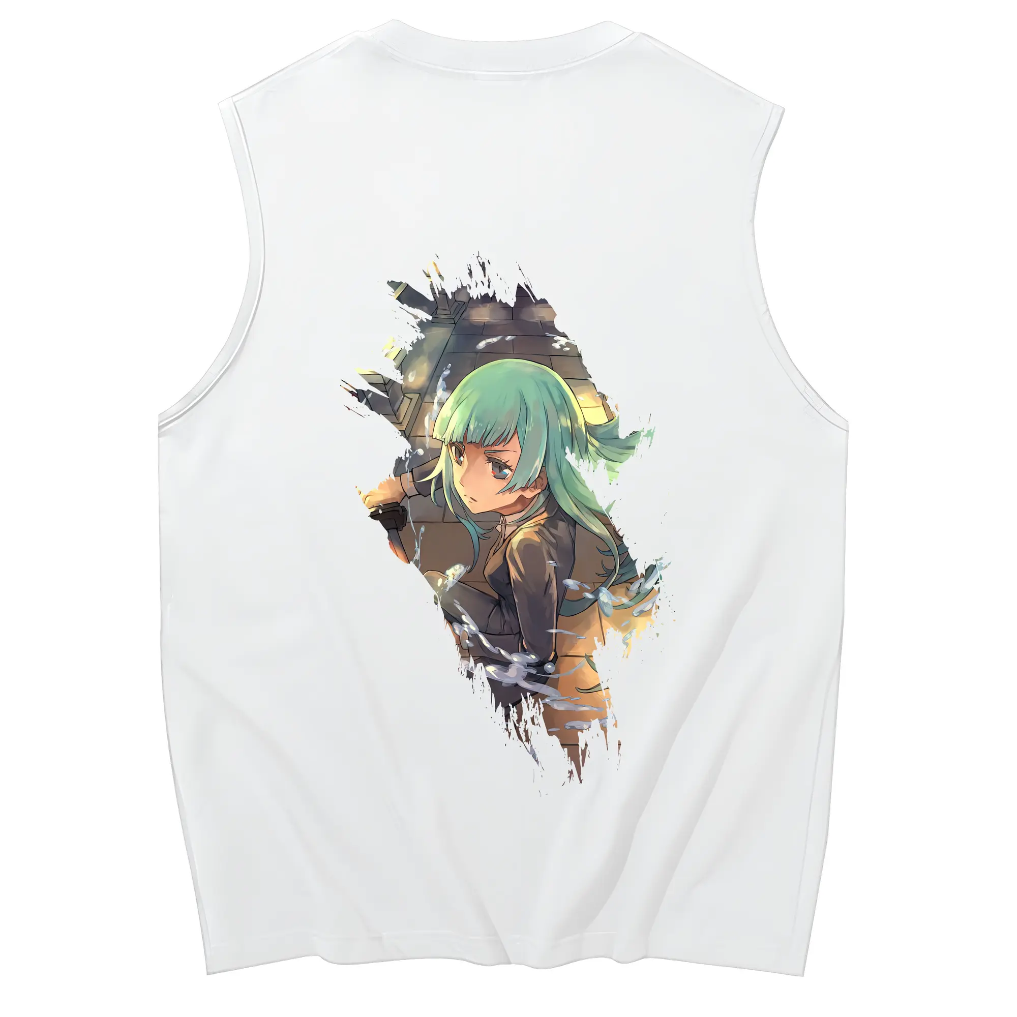 呪術廻戦 グッズ,三輪 霞 - コットン100％ タンクトップ ・ 背面プリント ・ タイトシルエット ・ 快適 通気性 ・ スポーツ カジュアル 散歩用
