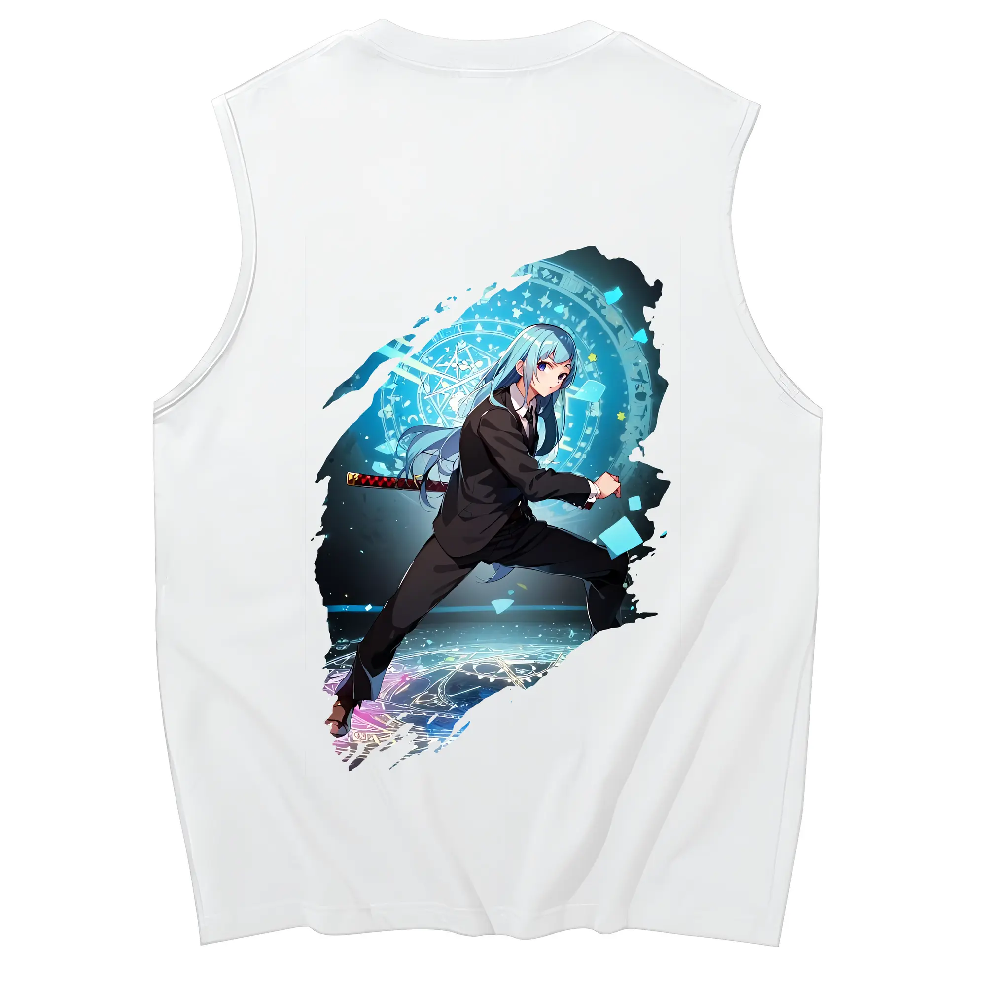 呪術廻戦 グッズ,三輪 霞 - コットン100％ タンクトップ ・ 背面プリント ・ タイトシルエット ・ 快適 通気性 ・ スポーツ カジュアル 散歩用