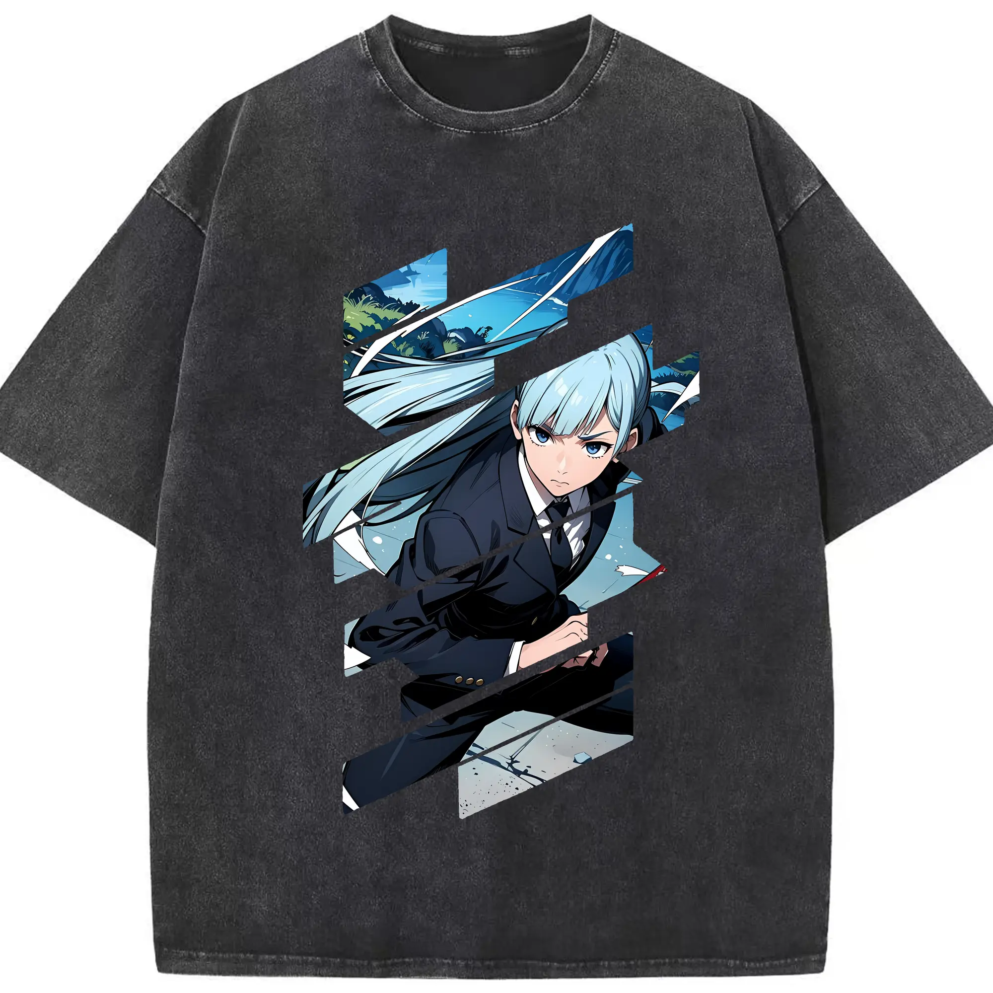 呪術廻戦 グッズ,三輪 霞 - 綿100％ ヴィンテージ風 半袖Tシャツ ・ フロントプリント ・ 柔らか肌触り ・ 通気性 快適 ・ スポーツ カジュアル 外出用