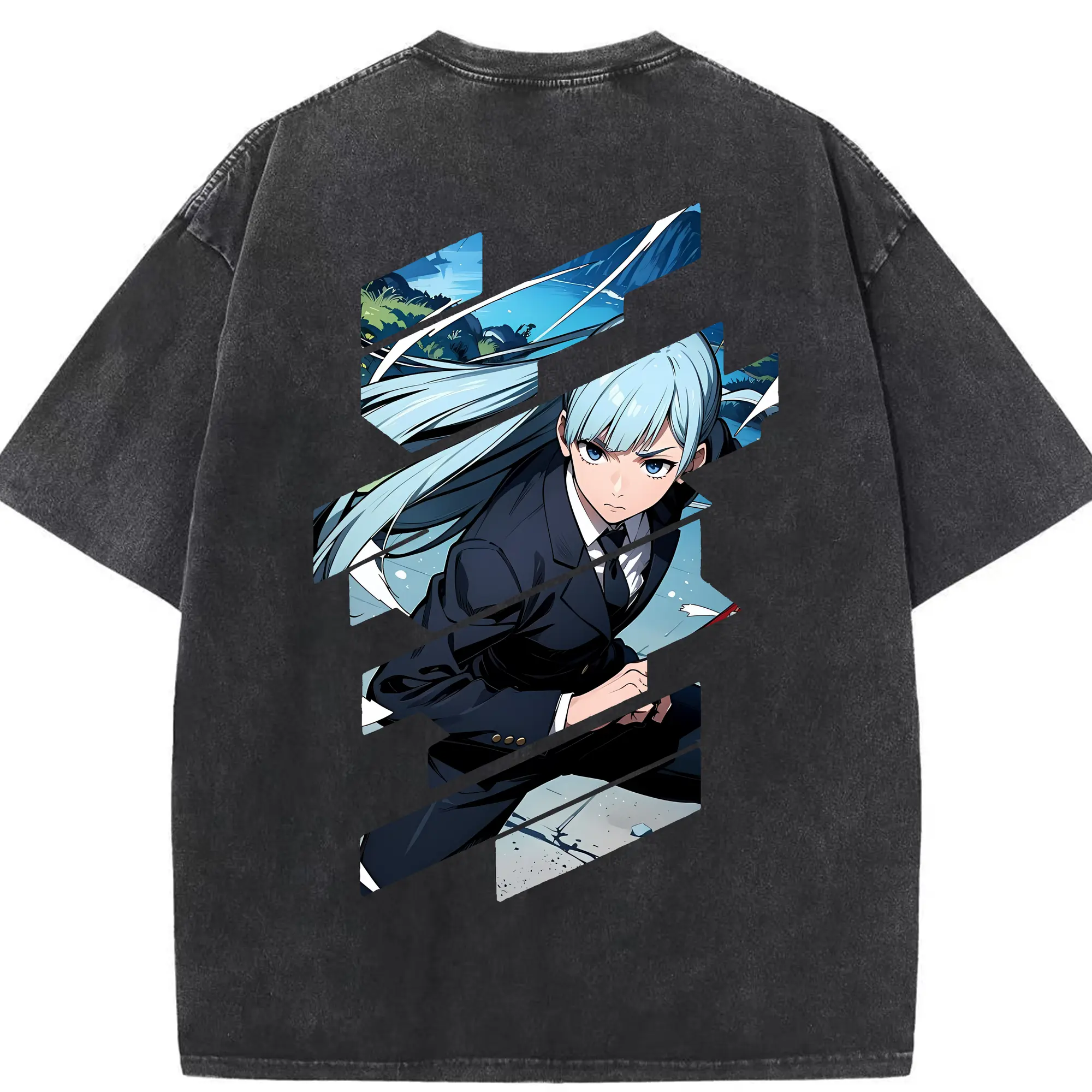 呪術廻戦 グッズ,三輪 霞 - 綿100％ ヴィンテージ風 半袖Tシャツ ・ 背面プリント ・ 柔らか肌触り ・ 通気性 快適 ・ スポーツ カジュアル 外出用