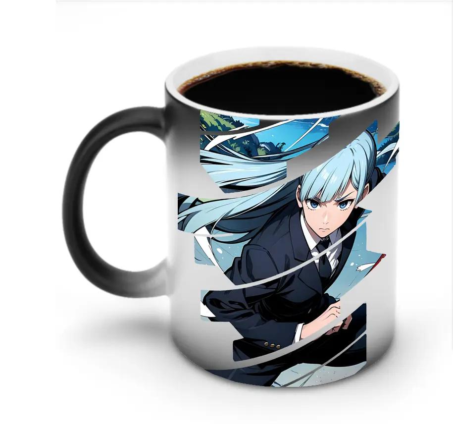 呪術廻戦 グッズ,三輪 霞 - 変色マグカップ ・ セラミック ・ 熱転写プリント ・ 耐久性 高品質 ・ ギフト・自宅用 コーヒー お茶