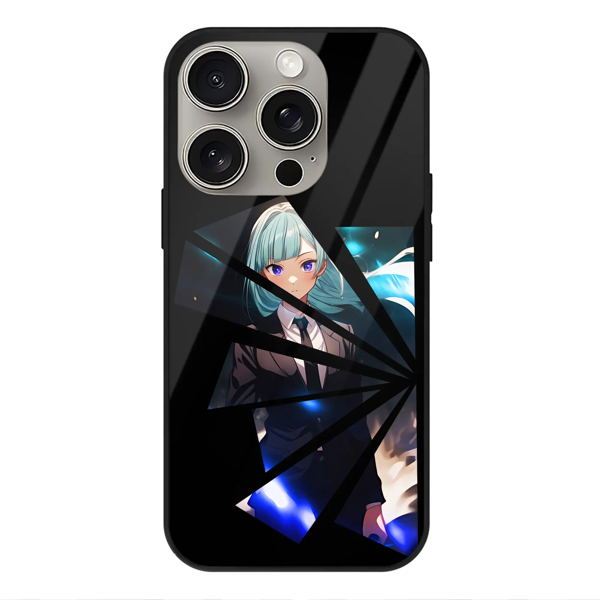 呪術廻戦 グッズ,三輪 霞 - IPhone15Pro対応 ・ スマホケース ・ 背面ガラス ・ TPU+強化ガラス ・ 耐衝撃 ・ 黄変防止 ・ ワイヤレス充電対応 ・ 3D立体ボタン