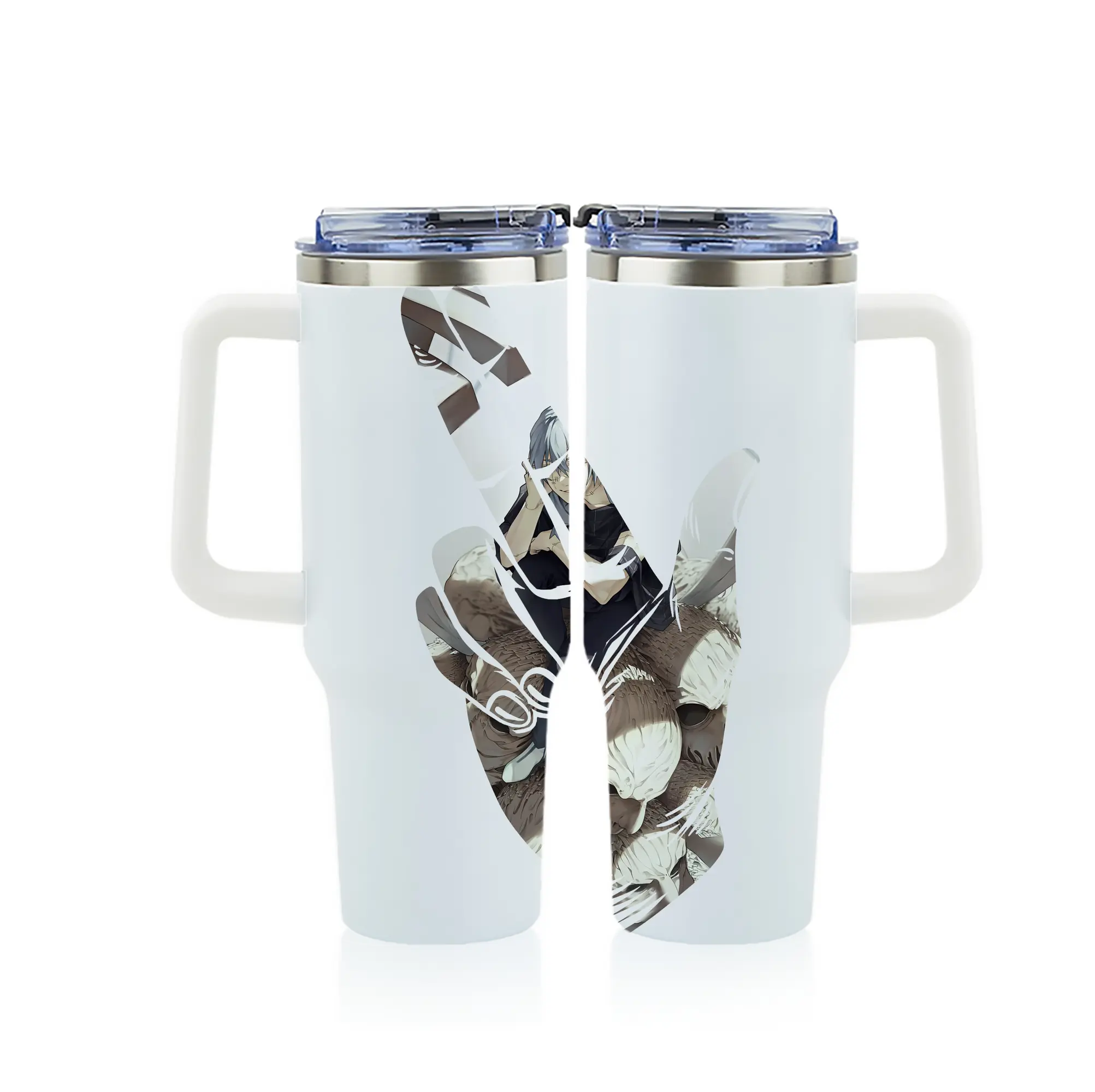 呪術廻戦 グッズ,真人 - 1200mL フルプリント車用タンブラー ・ 304ステンレス 内側 ・ 201ステンレス 外側 ・ 保温 保冷 ・ 通勤 ドライブ アウトドア用