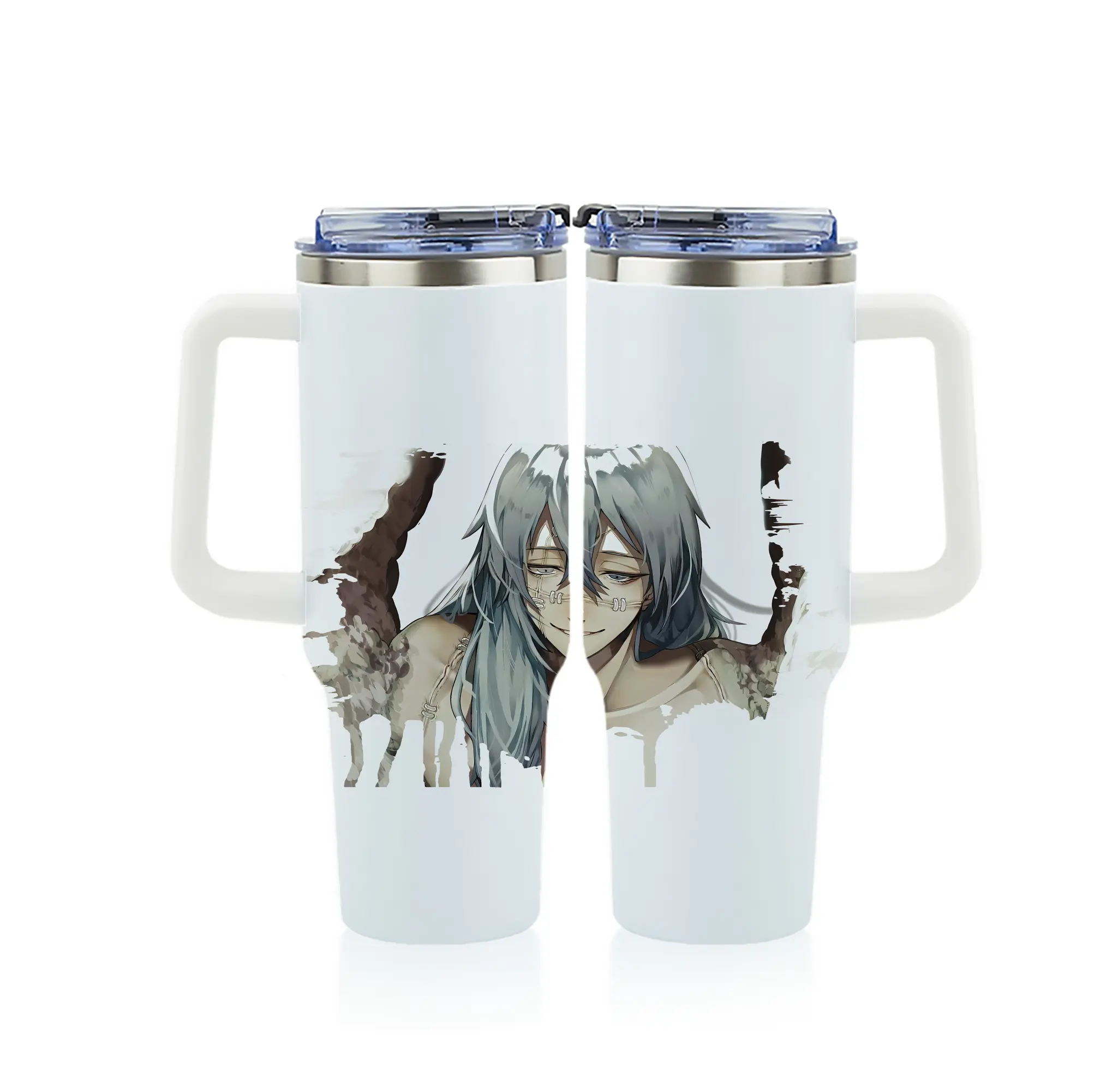 呪術廻戦 グッズ,真人 - 1200mL フルプリント車用タンブラー ・ 304ステンレス 内側 ・ 201ステンレス 外側 ・ 保温 保冷 ・ 通勤 ドライブ アウトドア用