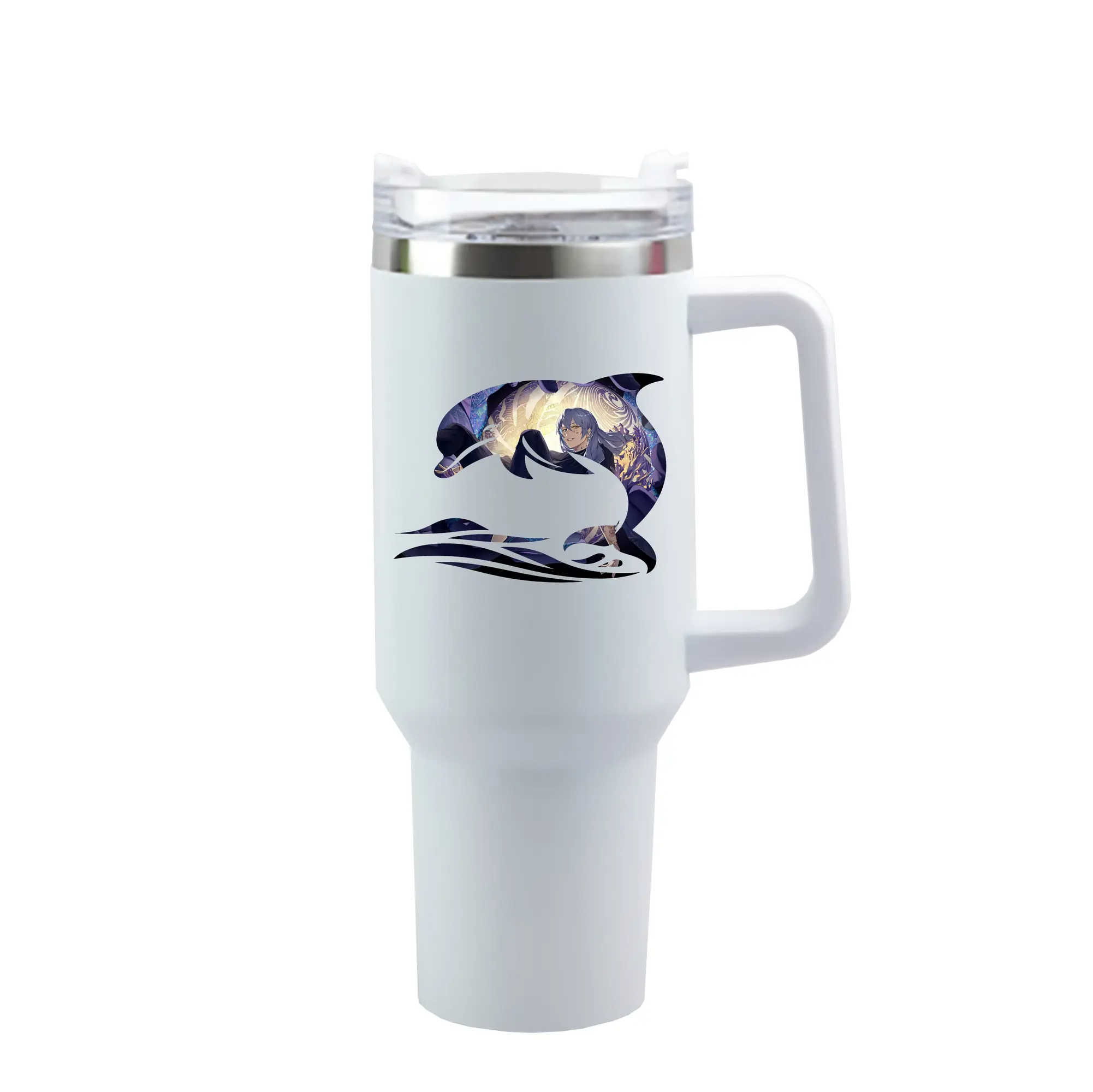呪術廻戦 グッズ,真人 - 1200mL 車用タンブラー ・ クリスタルステッカー ・ 304ステンレス 内側 ・ 201ステンレス 外側 ・ 保温 保冷 ・ ハンドル＆ストロー付き ・ 通勤 ドライブ アウトドア用