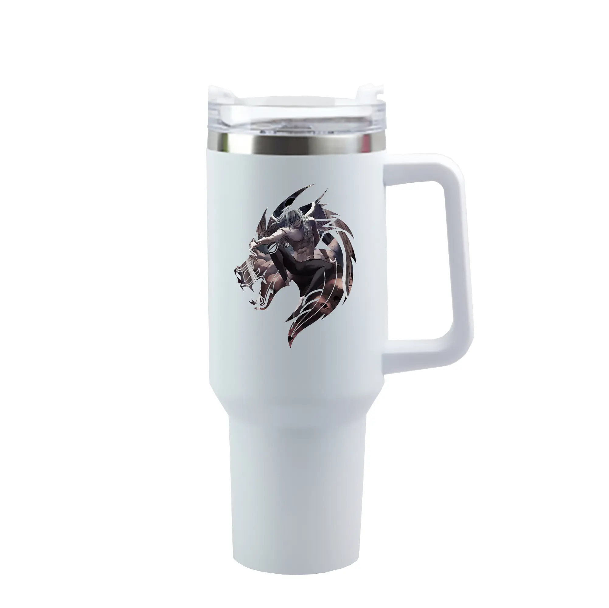 呪術廻戦 グッズ,真人 - 1200mL 車用タンブラー ・ クリスタルステッカー ・ 304ステンレス 内側 ・ 201ステンレス 外側 ・ 保温 保冷 ・ ハンドル＆ストロー付き ・ 通勤 ドライブ アウトドア用