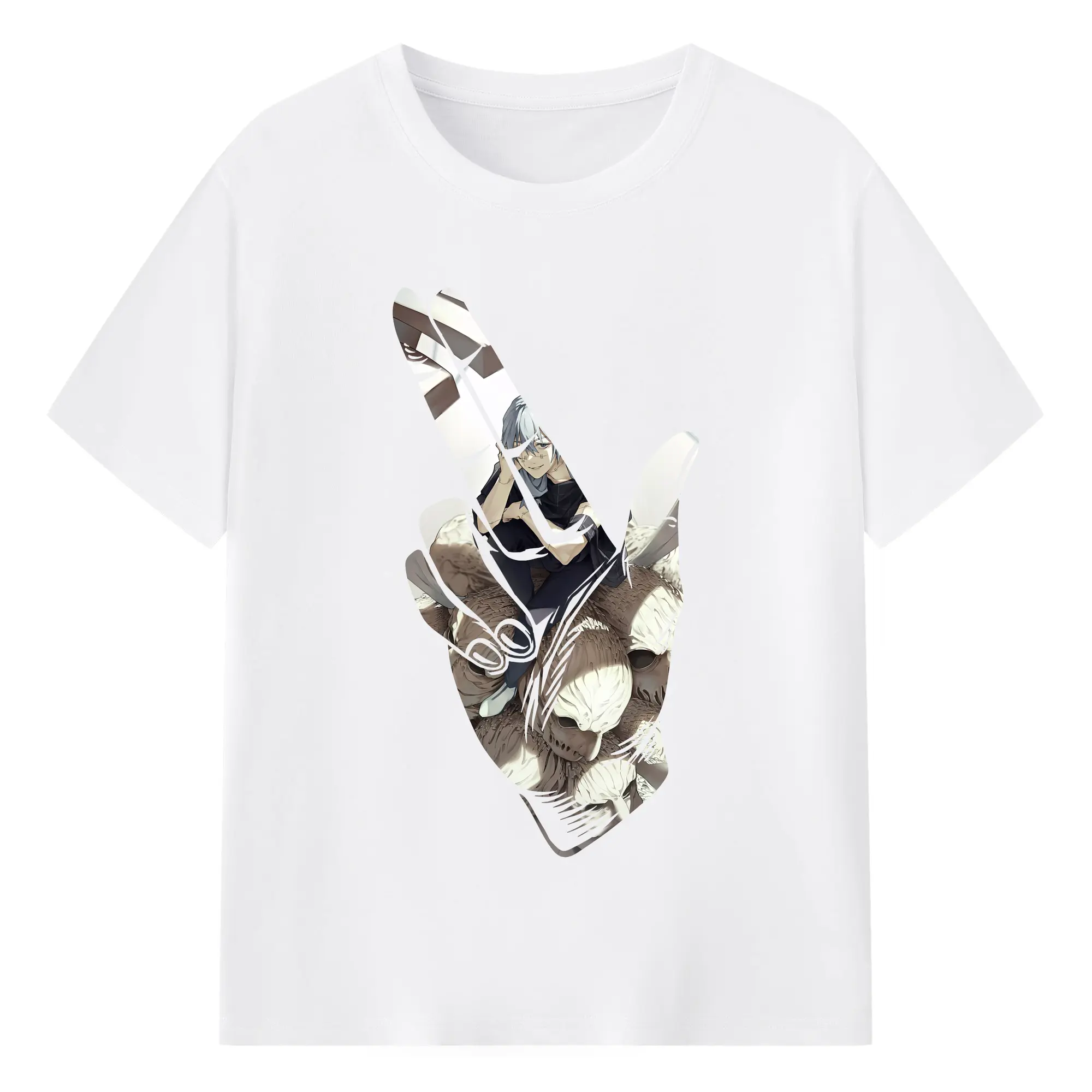 呪術廻戦 グッズ,真人 - 綿100％ 半袖Tシャツ ・ フロントプリント ・ 快適 通気性 ・ 日常使い 散歩 スポーツ用