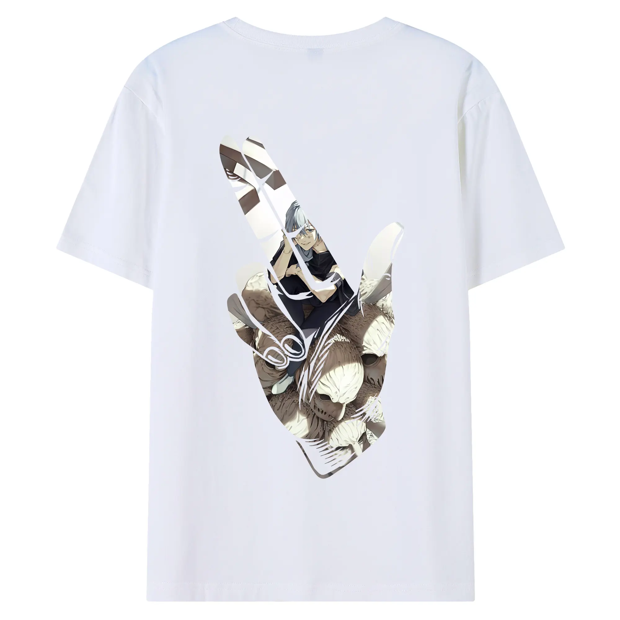 呪術廻戦 グッズ,真人 - 綿100％ 半袖Tシャツ ・ バックプリント ・ 快適 通気性 ・ 日常使い 散歩 スポーツ用