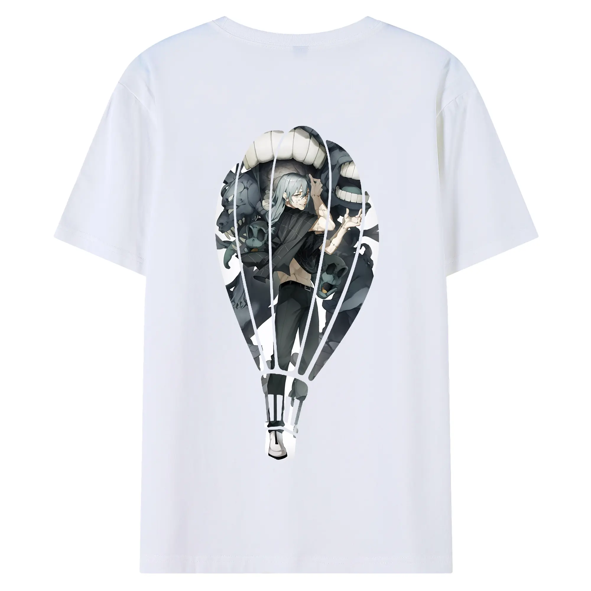 呪術廻戦 グッズ,真人 - 綿100％ 半袖Tシャツ ・ バックプリント ・ 快適 通気性 ・ 日常使い 散歩 スポーツ用