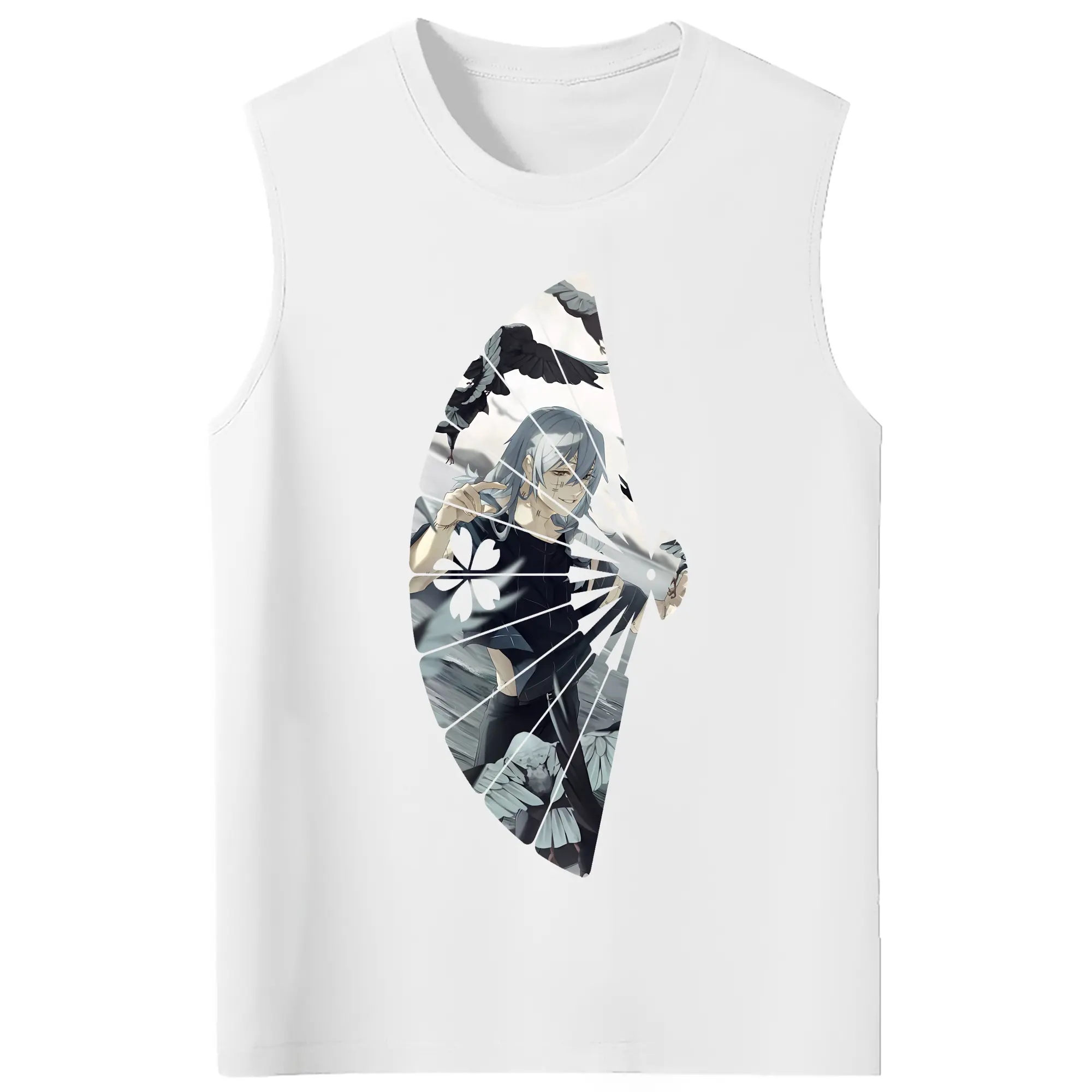 呪術廻戦 グッズ,真人 - コットン100％ タンクトップ ・ フロントプリント ・ タイトフィット ・ 快適 通気性 ・ スポーツ カジュアル 散歩用