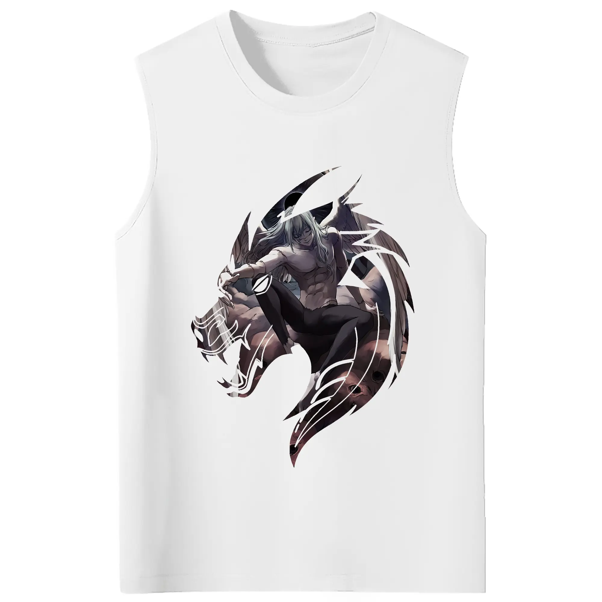 呪術廻戦 グッズ,真人 - コットン100％ タンクトップ ・ フロントプリント ・ タイトフィット ・ 快適 通気性 ・ スポーツ カジュアル 散歩用
