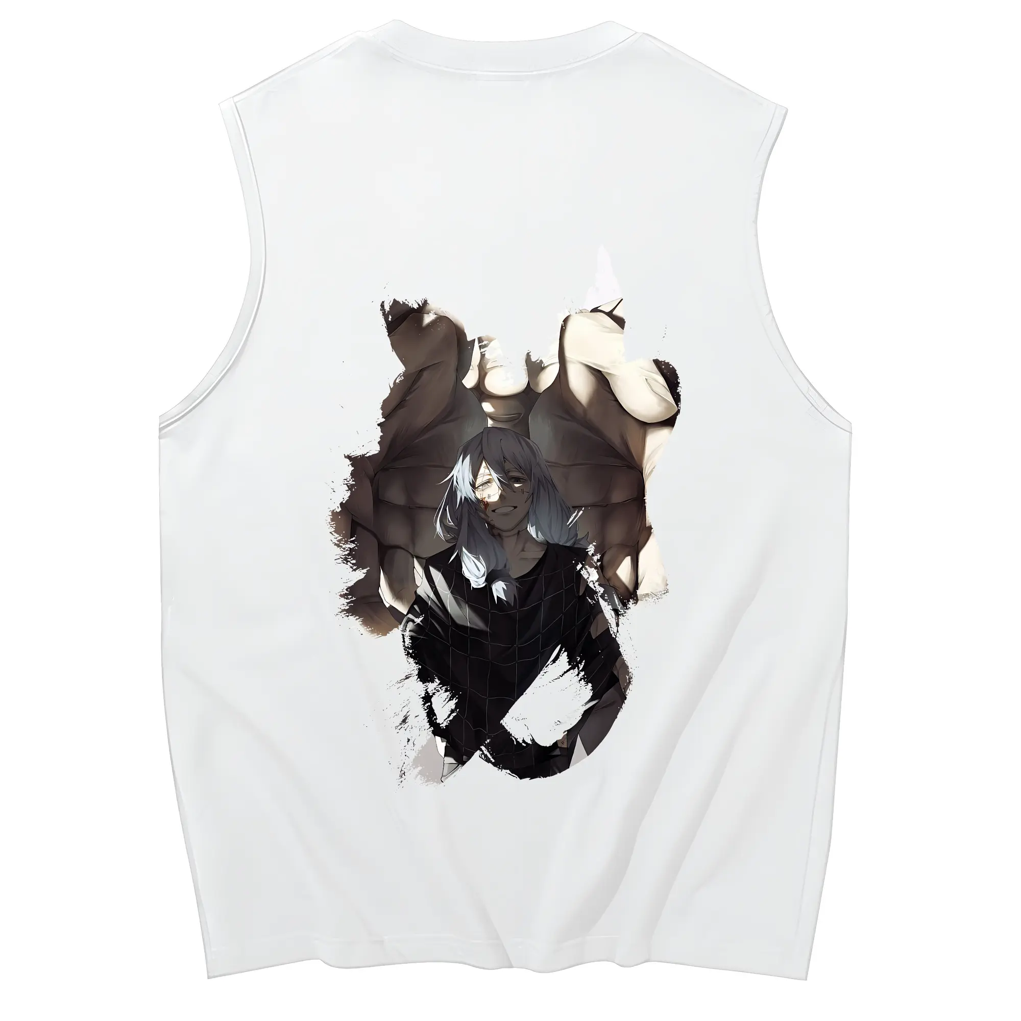 呪術廻戦 グッズ,真人 - コットン100％ タンクトップ ・ 背面プリント ・ タイトシルエット ・ 快適 通気性 ・ スポーツ カジュアル 散歩用