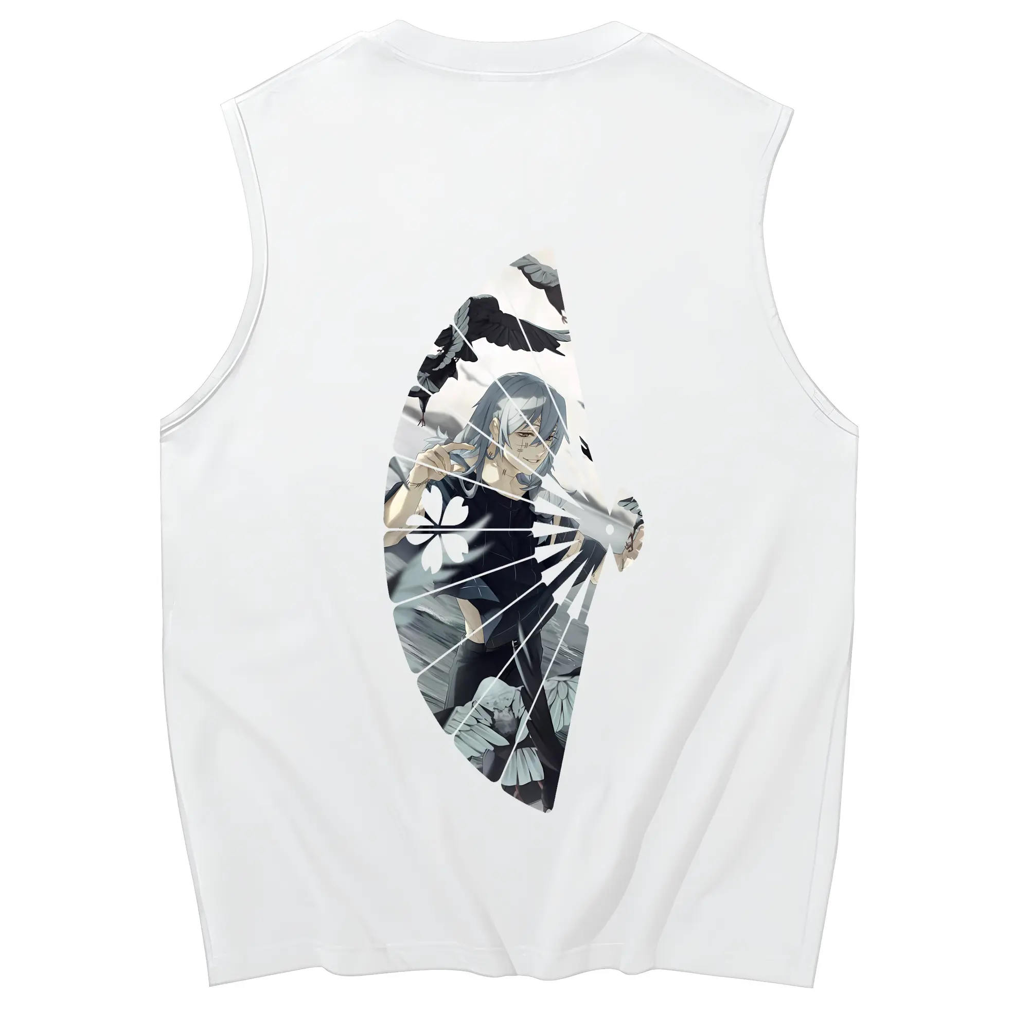 呪術廻戦 グッズ,真人 - コットン100％ タンクトップ ・ 背面プリント ・ タイトシルエット ・ 快適 通気性 ・ スポーツ カジュアル 散歩用
