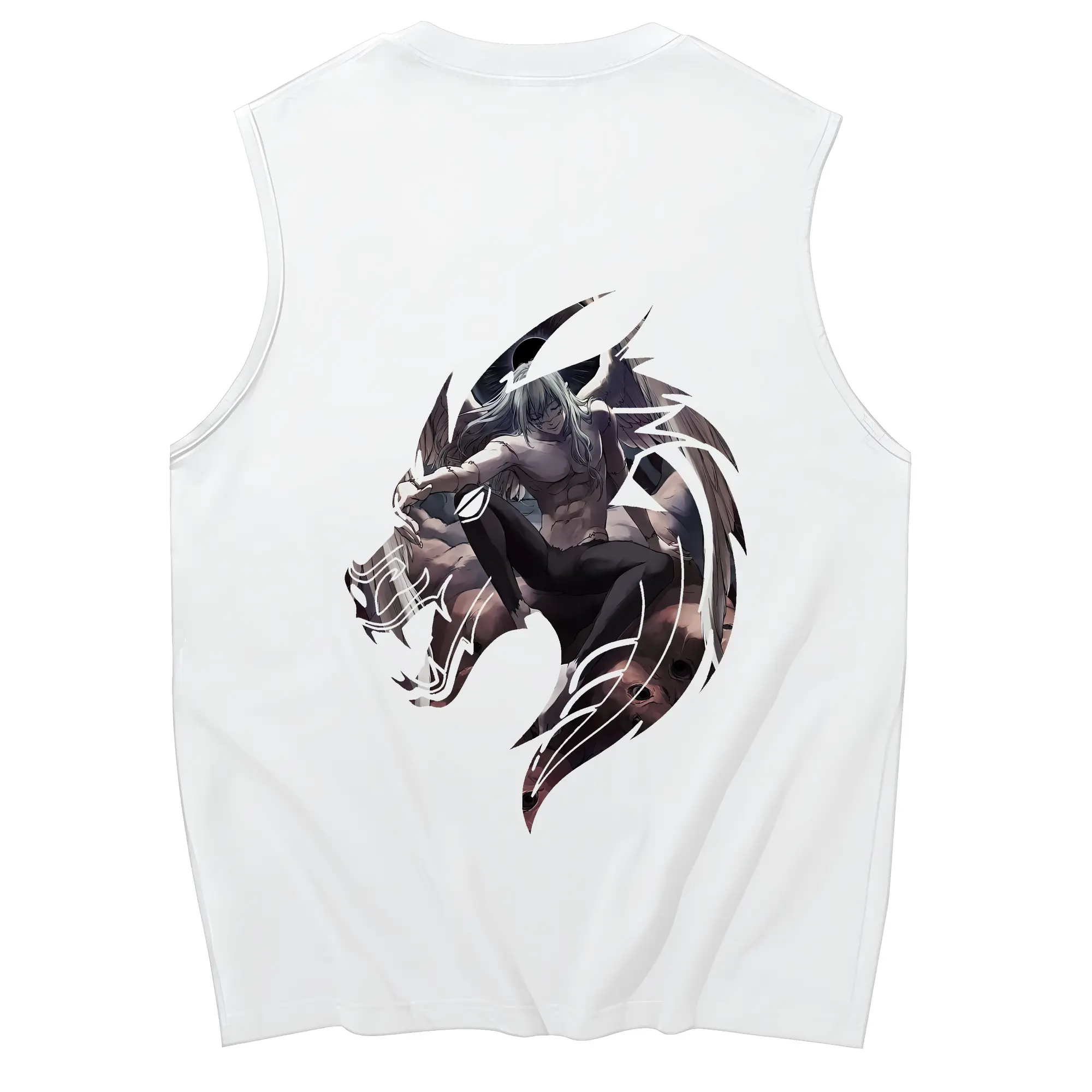 呪術廻戦 グッズ,真人 - コットン100％ タンクトップ ・ 背面プリント ・ タイトシルエット ・ 快適 通気性 ・ スポーツ カジュアル 散歩用