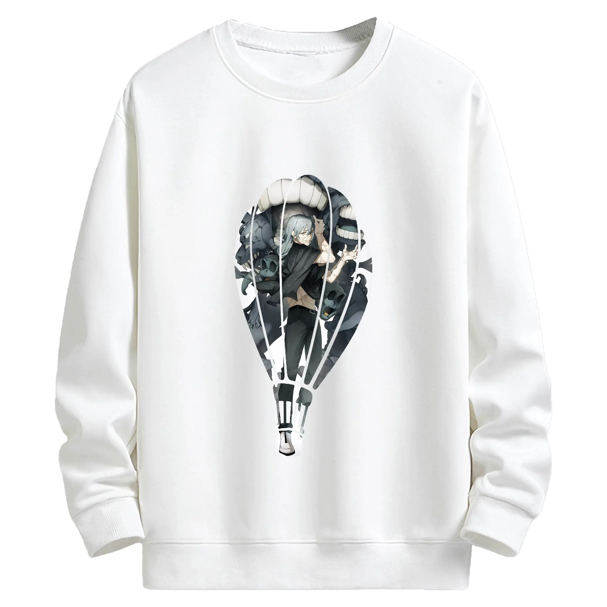 呪術廻戦 グッズ,真人 - 高品質 クルーネック スウェット ・ コットン59％ ポリエステル41％ ・ ユニセックス 長袖 トレーナー ・ カジュアル デイリー スポーツ 散歩用