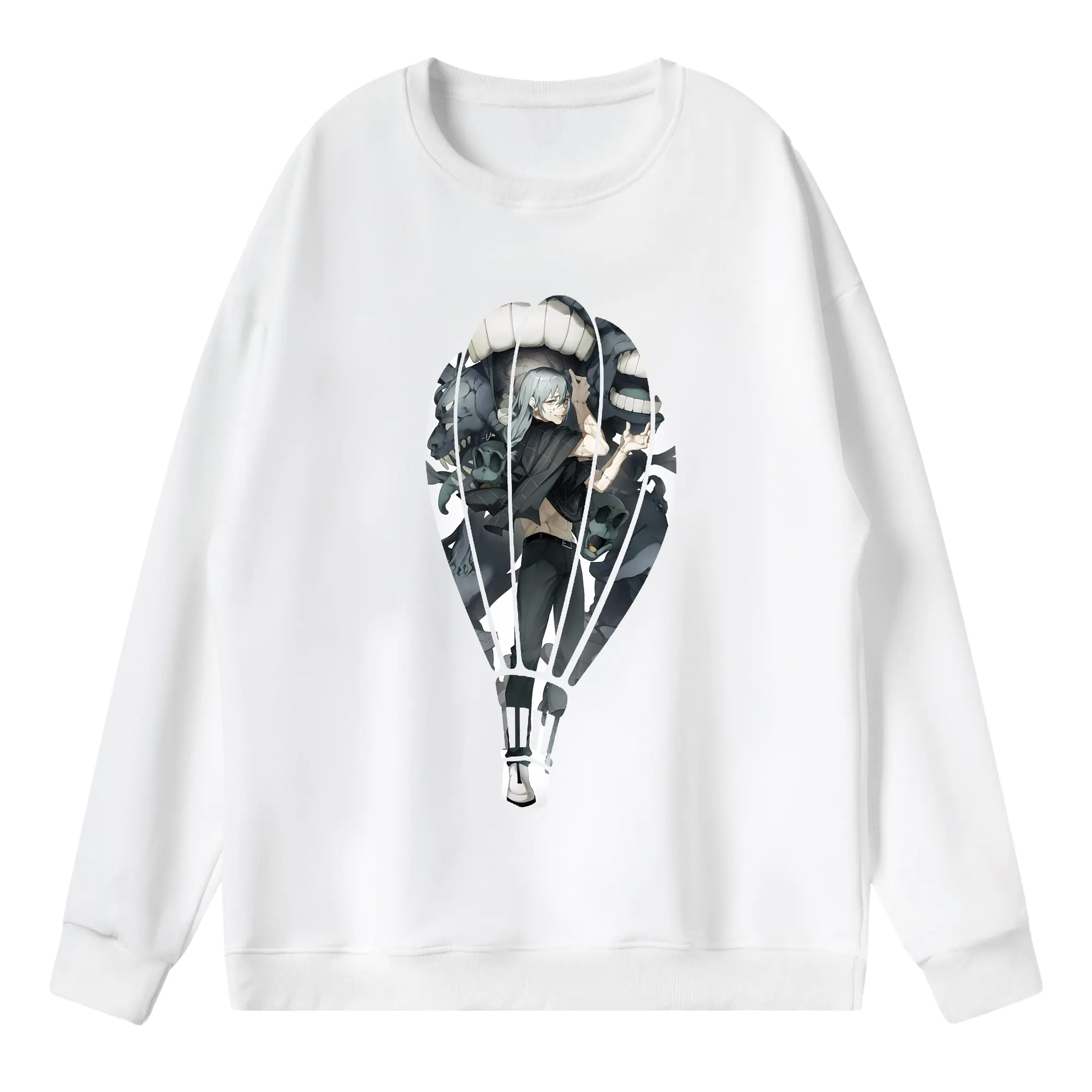 呪術廻戦 グッズ,真人 - 薄手 クルーネック スウェット 裏毛260g · ポリエステル 春秋向け カジュアル 男女兼用 · トレーナー デイリー スポーツ 散歩に最適