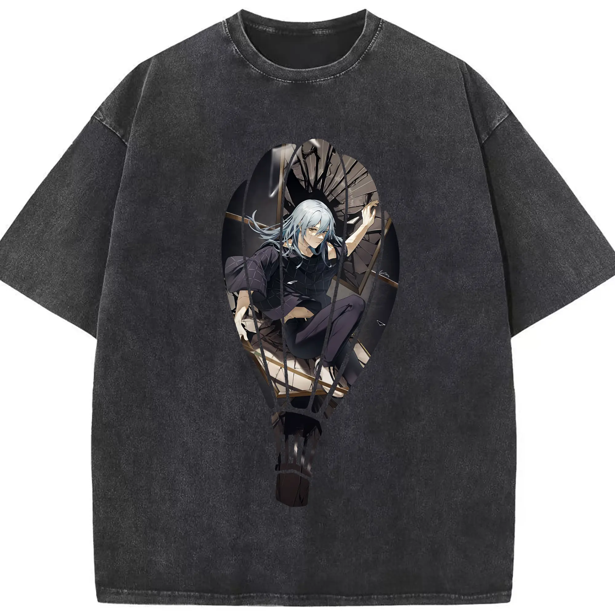 呪術廻戦 グッズ,真人 - 綿100％ ヴィンテージ風 半袖Tシャツ ・ フロントプリント ・ 柔らか肌触り ・ 通気性 快適 ・ スポーツ カジュアル 外出用