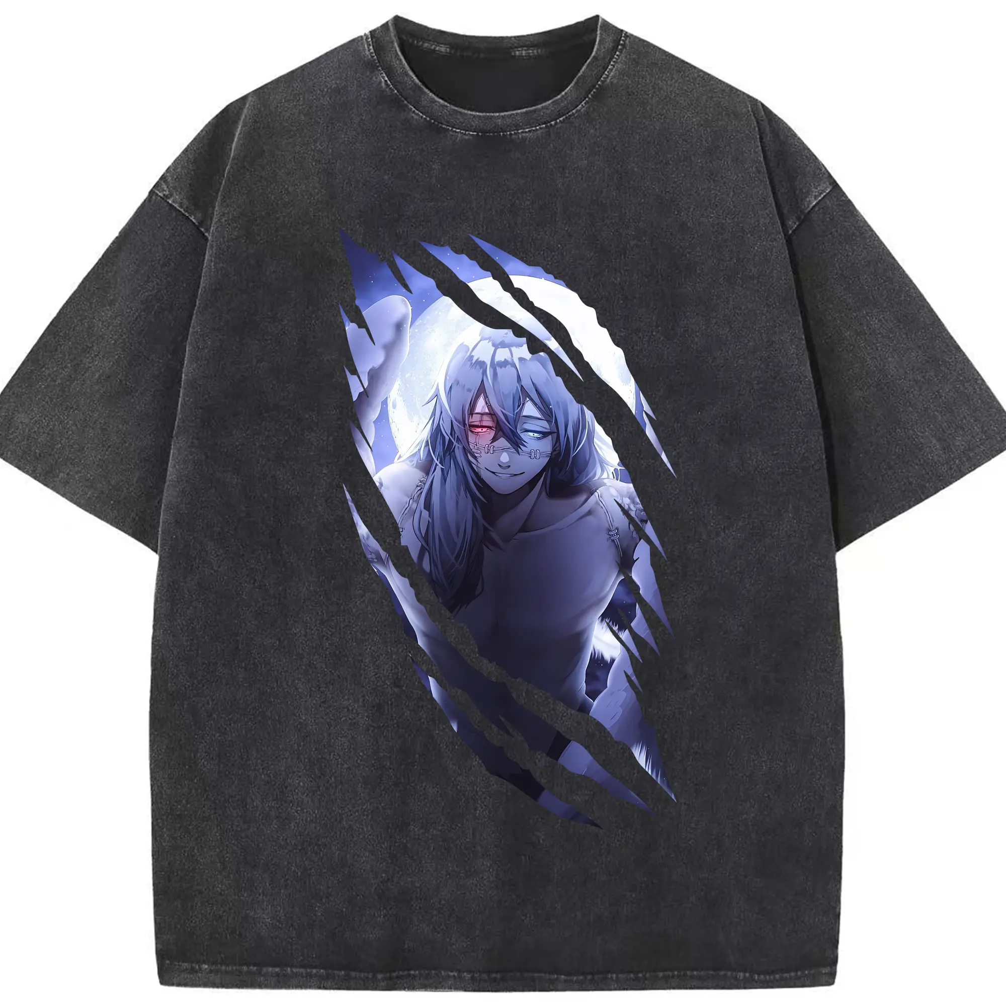 呪術廻戦 グッズ,真人 - 綿100％ ヴィンテージ風 半袖Tシャツ ・ フロントプリント ・ 柔らか肌触り ・ 通気性 快適 ・ スポーツ カジュアル 外出用