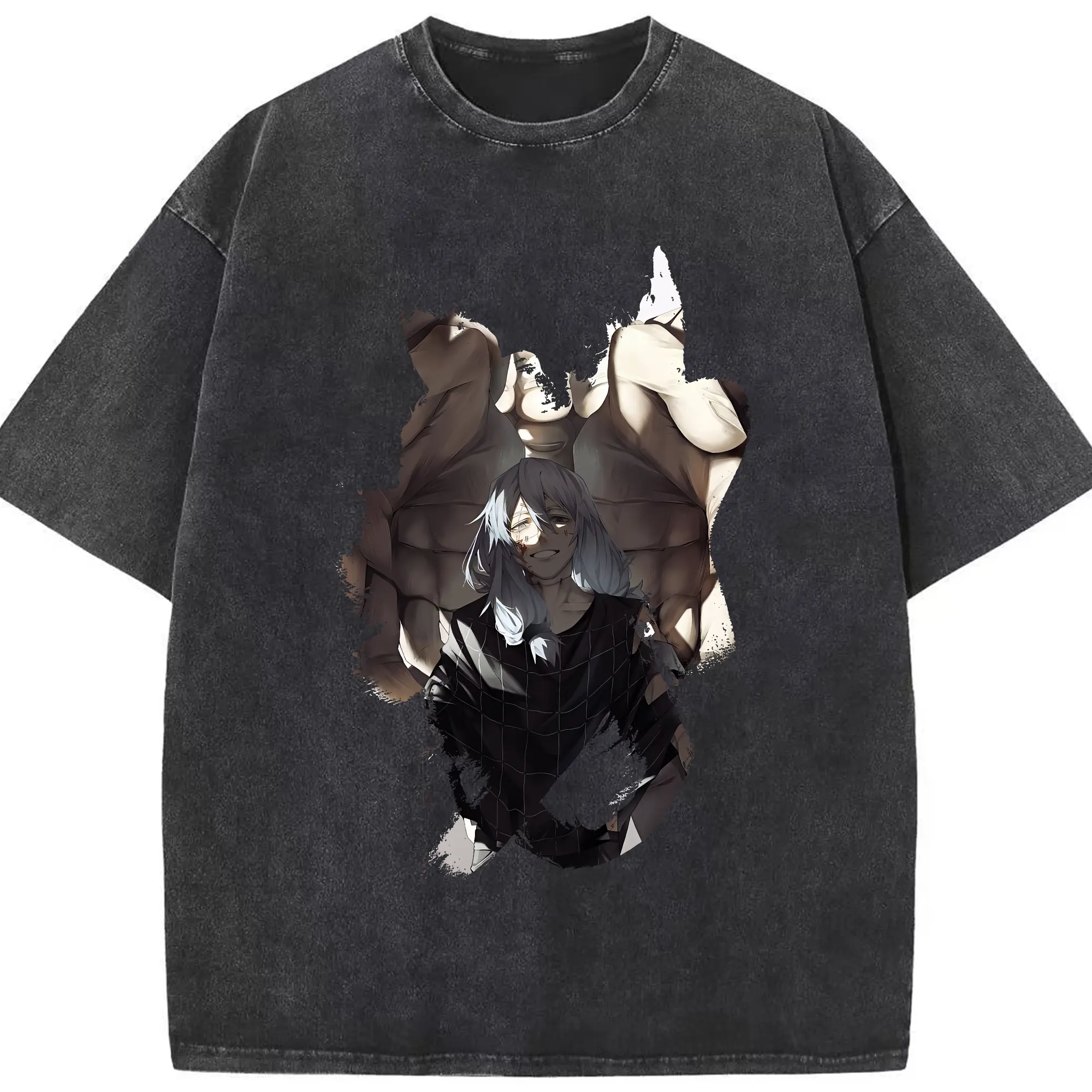 呪術廻戦 グッズ,真人 - 綿100％ ヴィンテージ風 半袖Tシャツ ・ フロントプリント ・ 柔らか肌触り ・ 通気性 快適 ・ スポーツ カジュアル 外出用