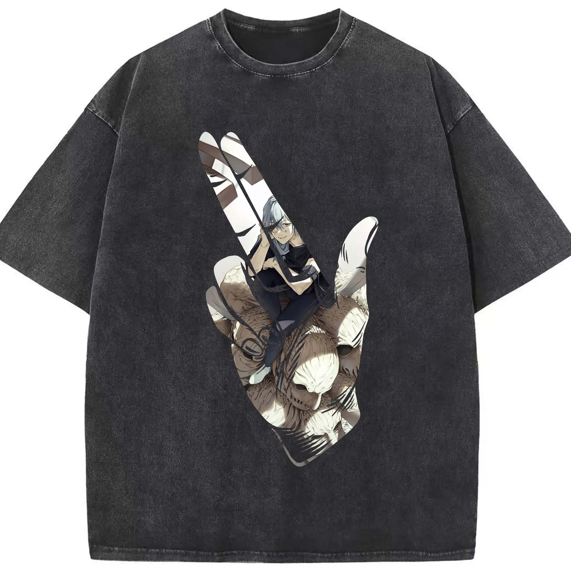 呪術廻戦 グッズ,真人 - 綿100％ ヴィンテージ風 半袖Tシャツ ・ フロントプリント ・ 柔らか肌触り ・ 通気性 快適 ・ スポーツ カジュアル 外出用