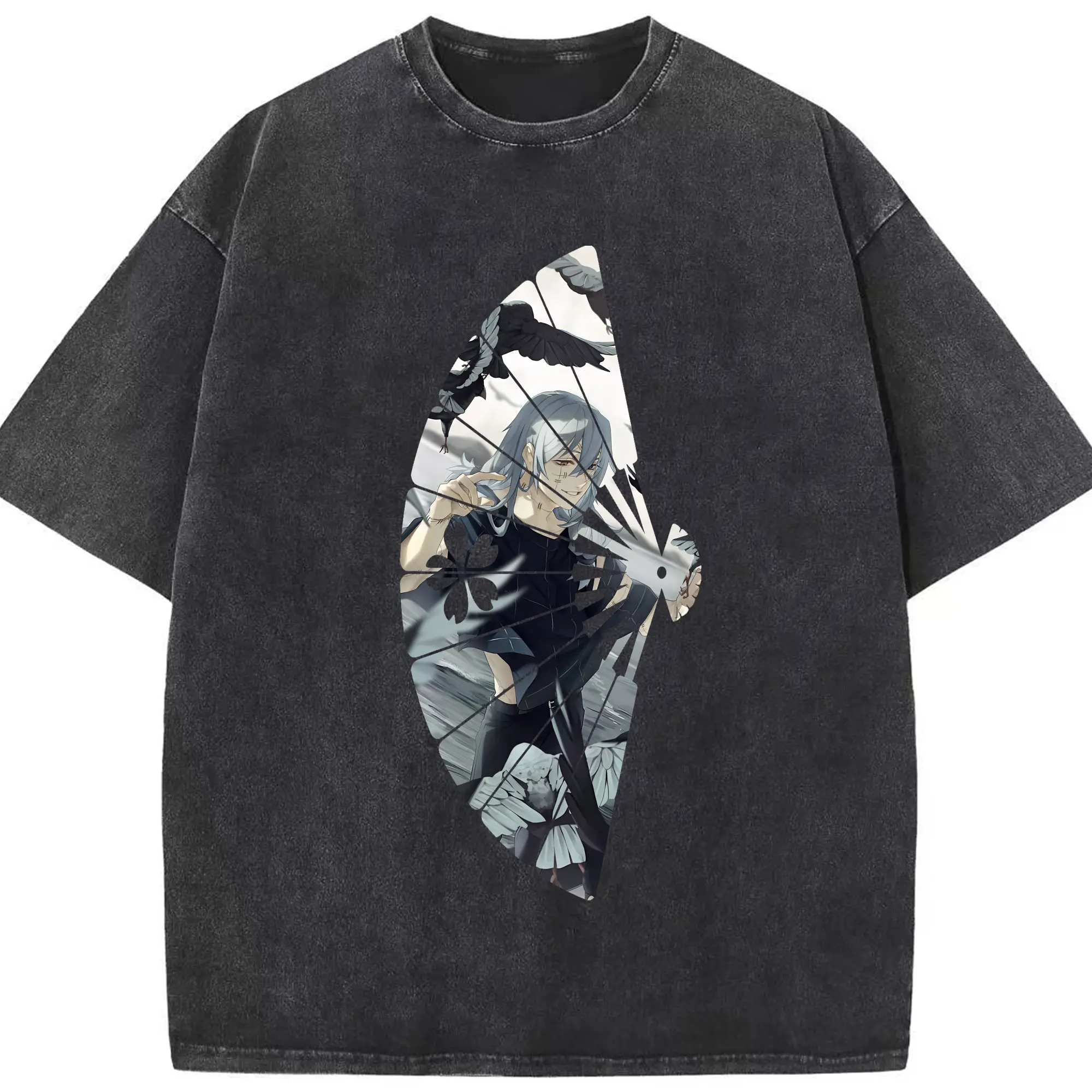 呪術廻戦 グッズ,真人 - 綿100％ ヴィンテージ風 半袖Tシャツ ・ フロントプリント ・ 柔らか肌触り ・ 通気性 快適 ・ スポーツ カジュアル 外出用