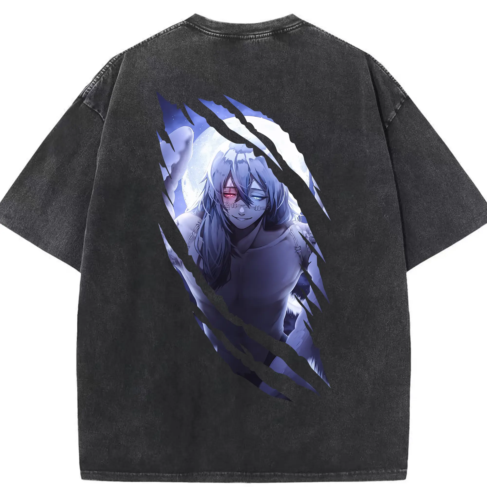 呪術廻戦 グッズ,真人 - 綿100％ ヴィンテージ風 半袖Tシャツ ・ 背面プリント ・ 柔らか肌触り ・ 通気性 快適 ・ スポーツ カジュアル 外出用