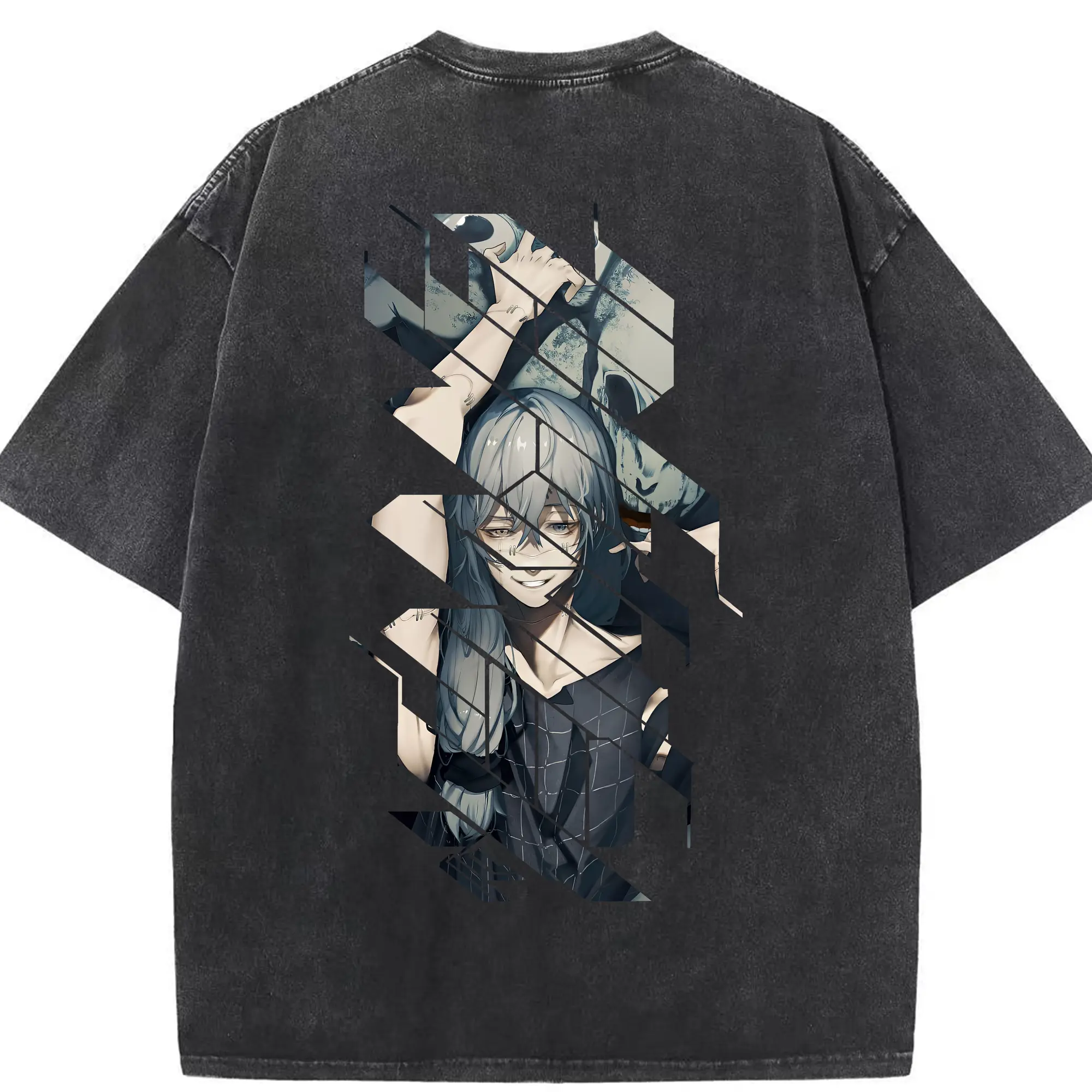 呪術廻戦 グッズ,真人 - 綿100％ ヴィンテージ風 半袖Tシャツ ・ 背面プリント ・ 柔らか肌触り ・ 通気性 快適 ・ スポーツ カジュアル 外出用