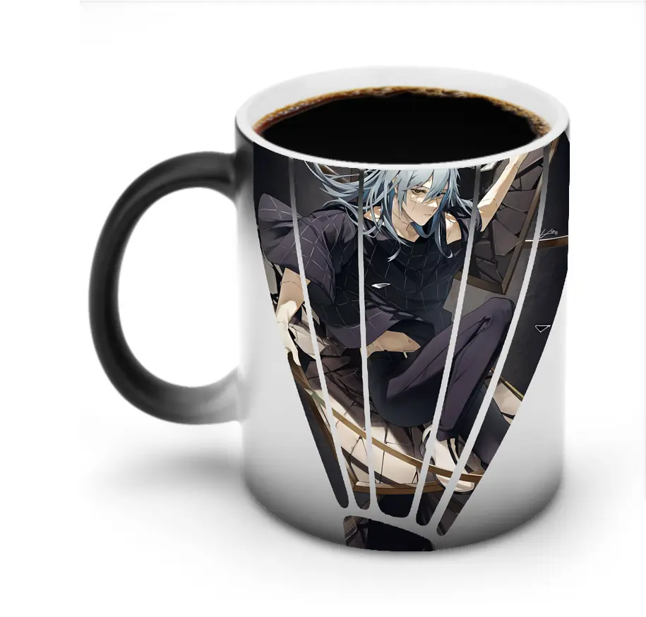 呪術廻戦 グッズ,真人 - 変色マグカップ ・ セラミック ・ 熱転写プリント ・ 耐久性 高品質 ・ ギフト・自宅用 コーヒー お茶
