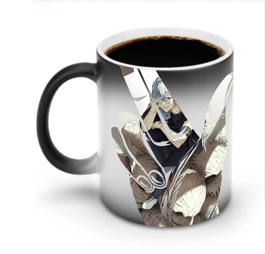 呪術廻戦 グッズ,真人 - 変色マグカップ ・ セラミック ・ 熱転写プリント ・ 耐久性 高品質 ・ ギフト・自宅用 コーヒー お茶