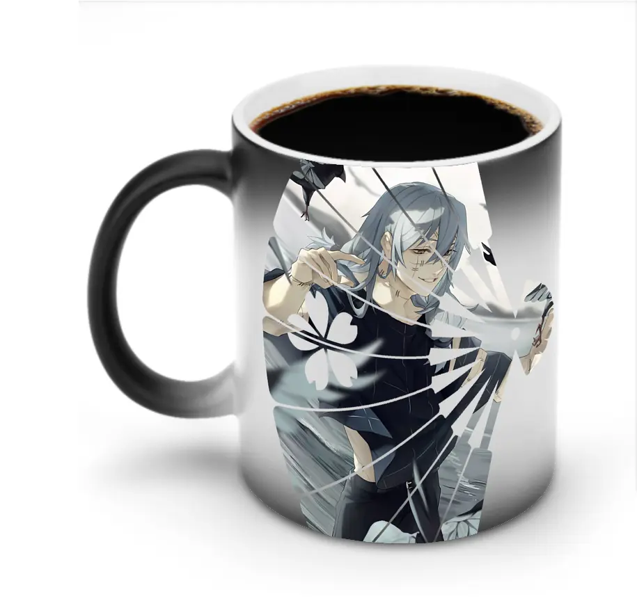 呪術廻戦 グッズ,真人 - 変色マグカップ ・ セラミック ・ 熱転写プリント ・ 耐久性 高品質 ・ ギフト・自宅用 コーヒー お茶