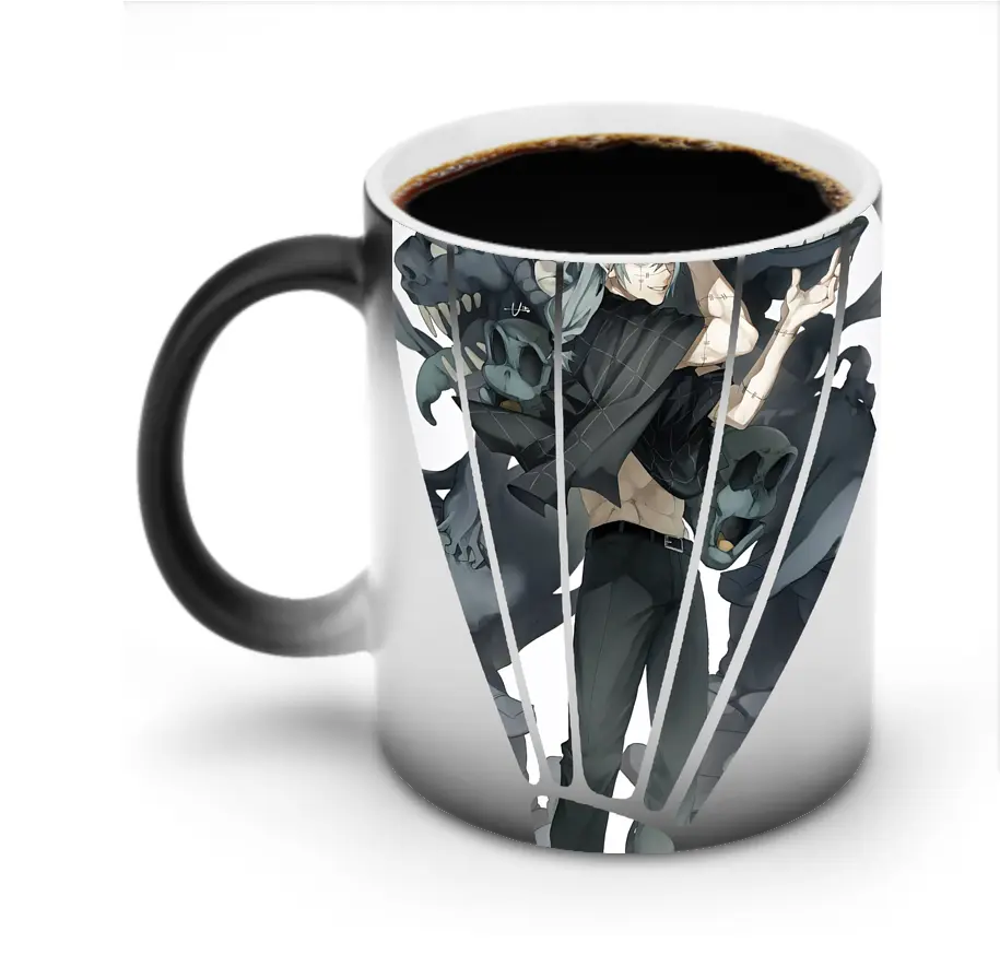 呪術廻戦 グッズ,真人 - 変色マグカップ ・ セラミック ・ 熱転写プリント ・ 耐久性 高品質 ・ ギフト・自宅用 コーヒー お茶