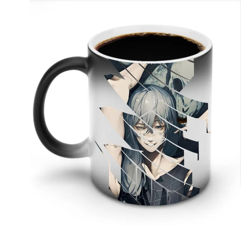 呪術廻戦 グッズ,真人 - 変色マグカップ ・ セラミック ・ 熱転写プリント ・ 耐久性 高品質 ・ ギフト・自宅用 コーヒー お茶