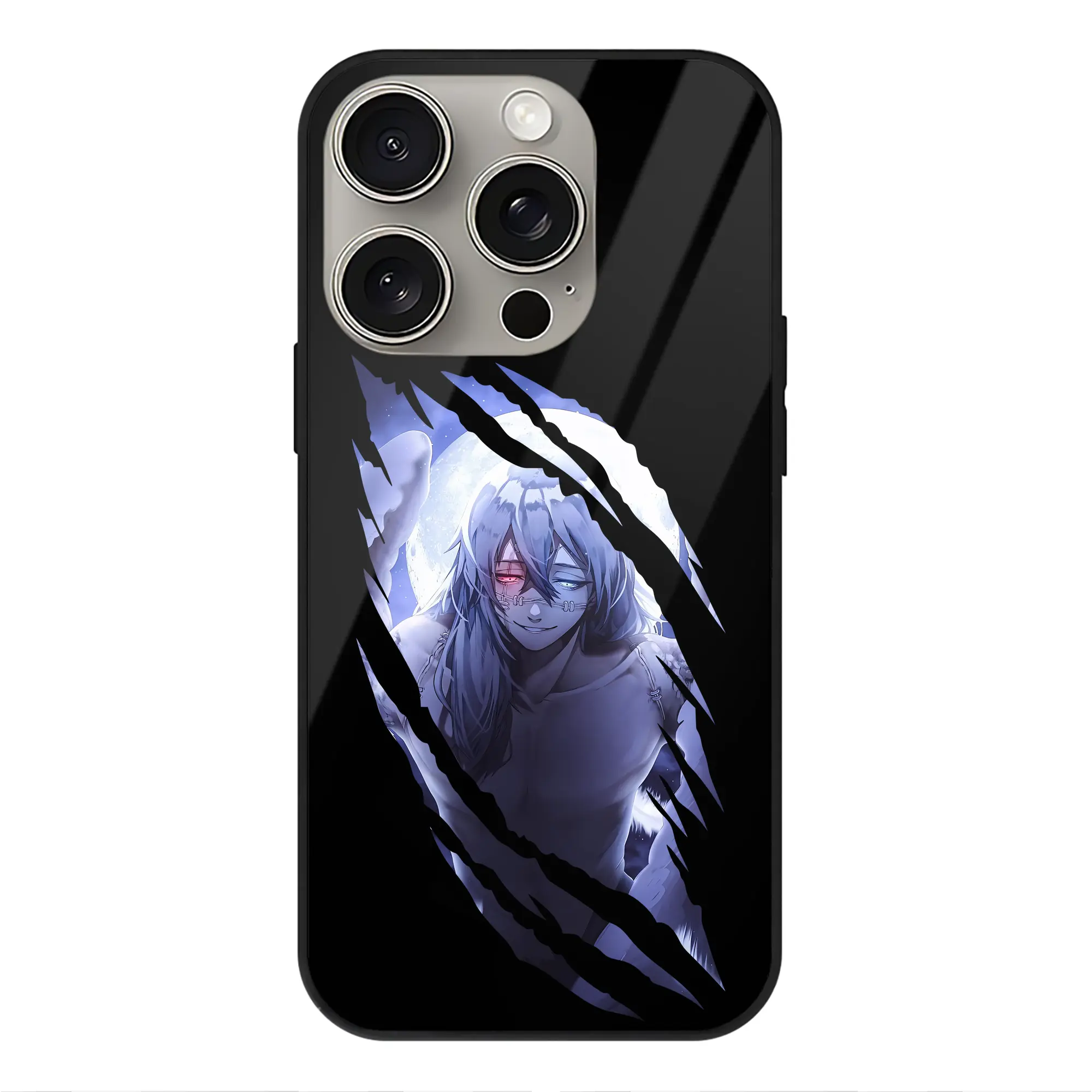 呪術廻戦 グッズ,真人 - IPhone15Pro対応 ・ スマホケース ・ 背面ガラス ・ TPU+強化ガラス ・ 耐衝撃 ・ 黄変防止 ・ ワイヤレス充電対応 ・ 3D立体ボタン